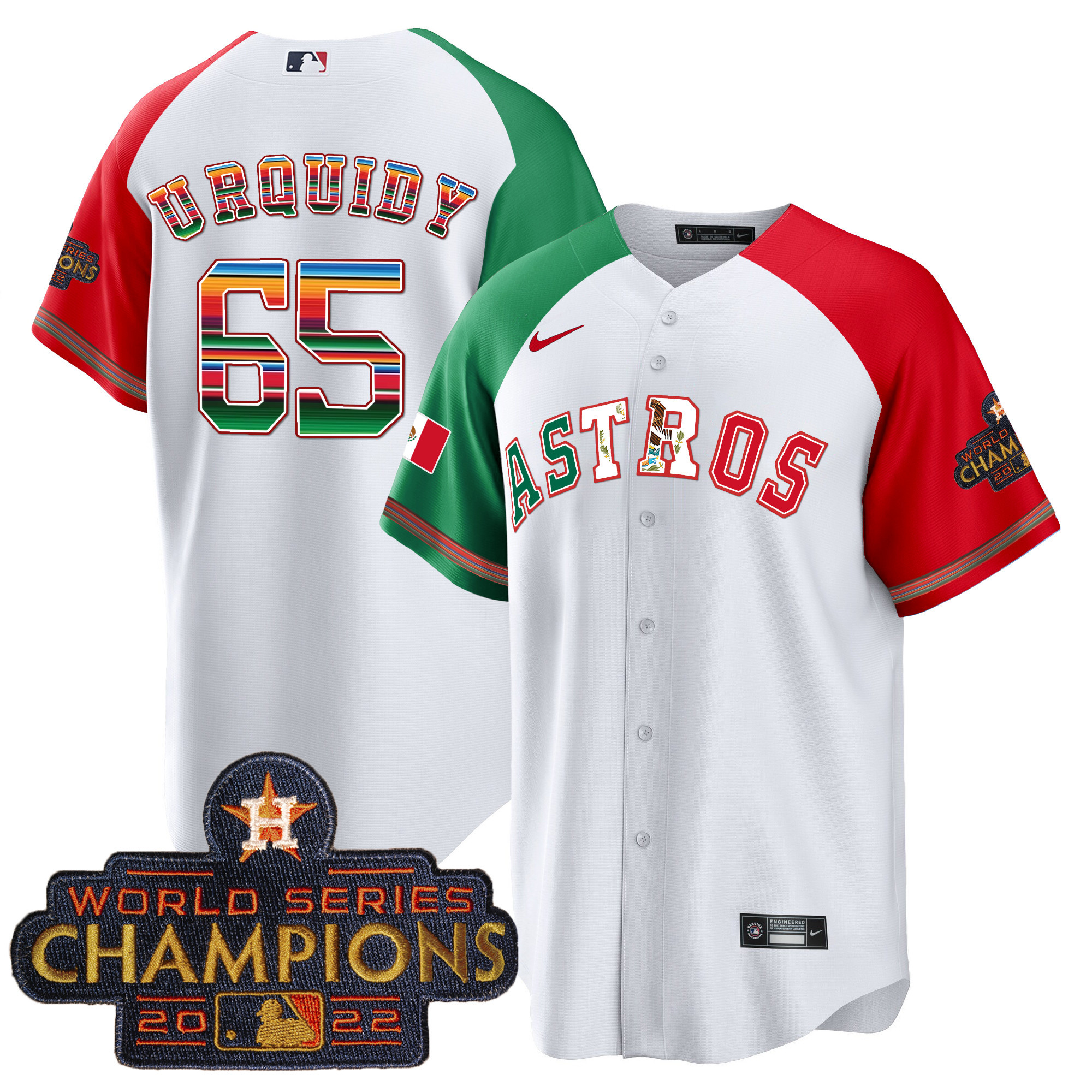 Jose Urquidy Men's Houston Astros Mexico Cool Base Limited V3 Alternate Jersey - All Stitched