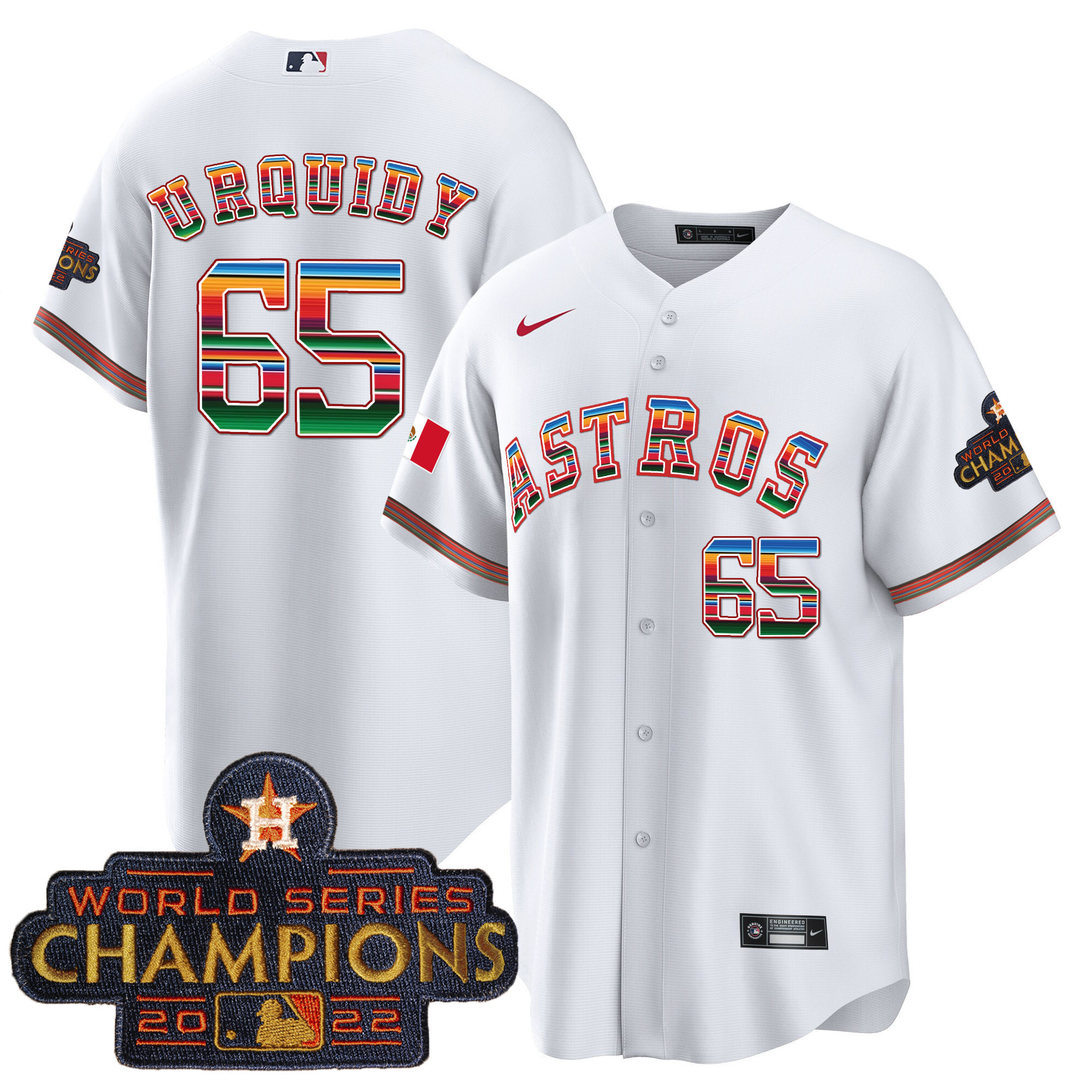 Jose Urquidy Men's Houston Astros Mexico Hispanic Heritage White Jersey - All Stitched