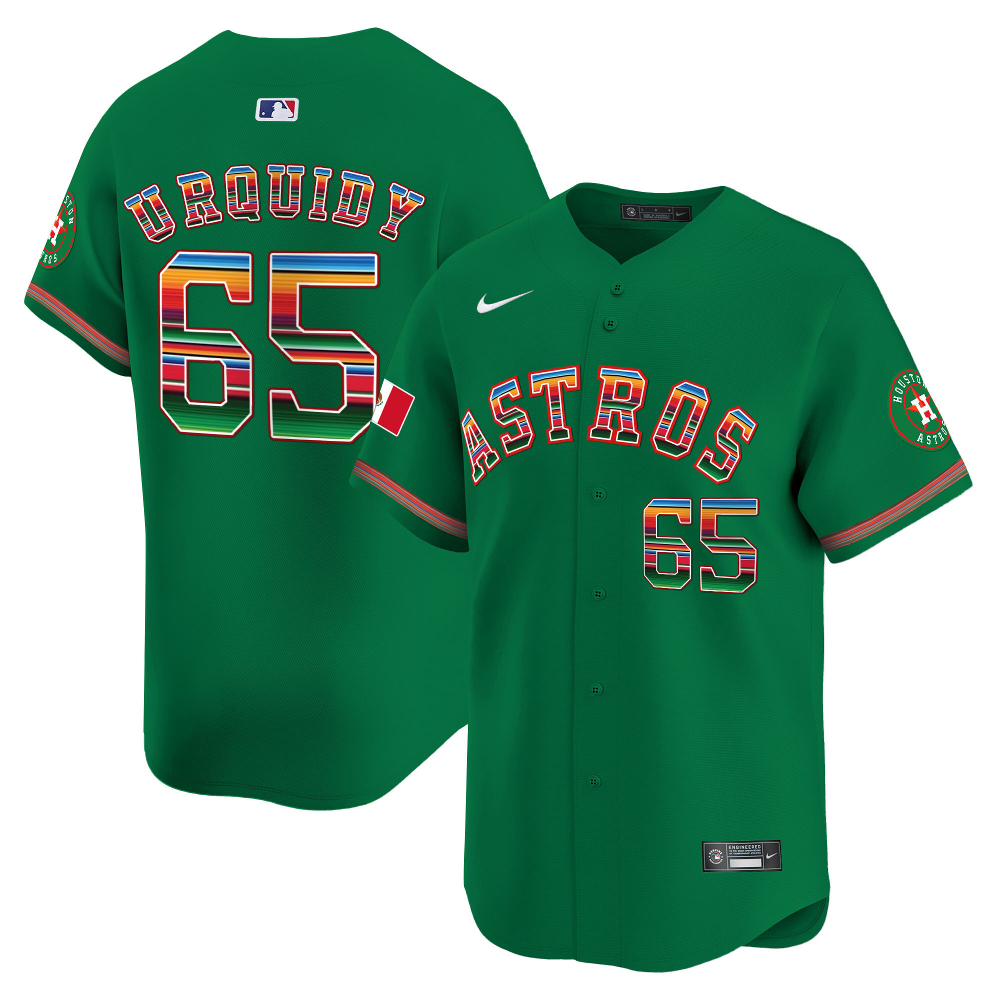 Jose Urquidy Men's Houston Astros Mexico Vapor Premier Limited Green Jersey - All Stitched