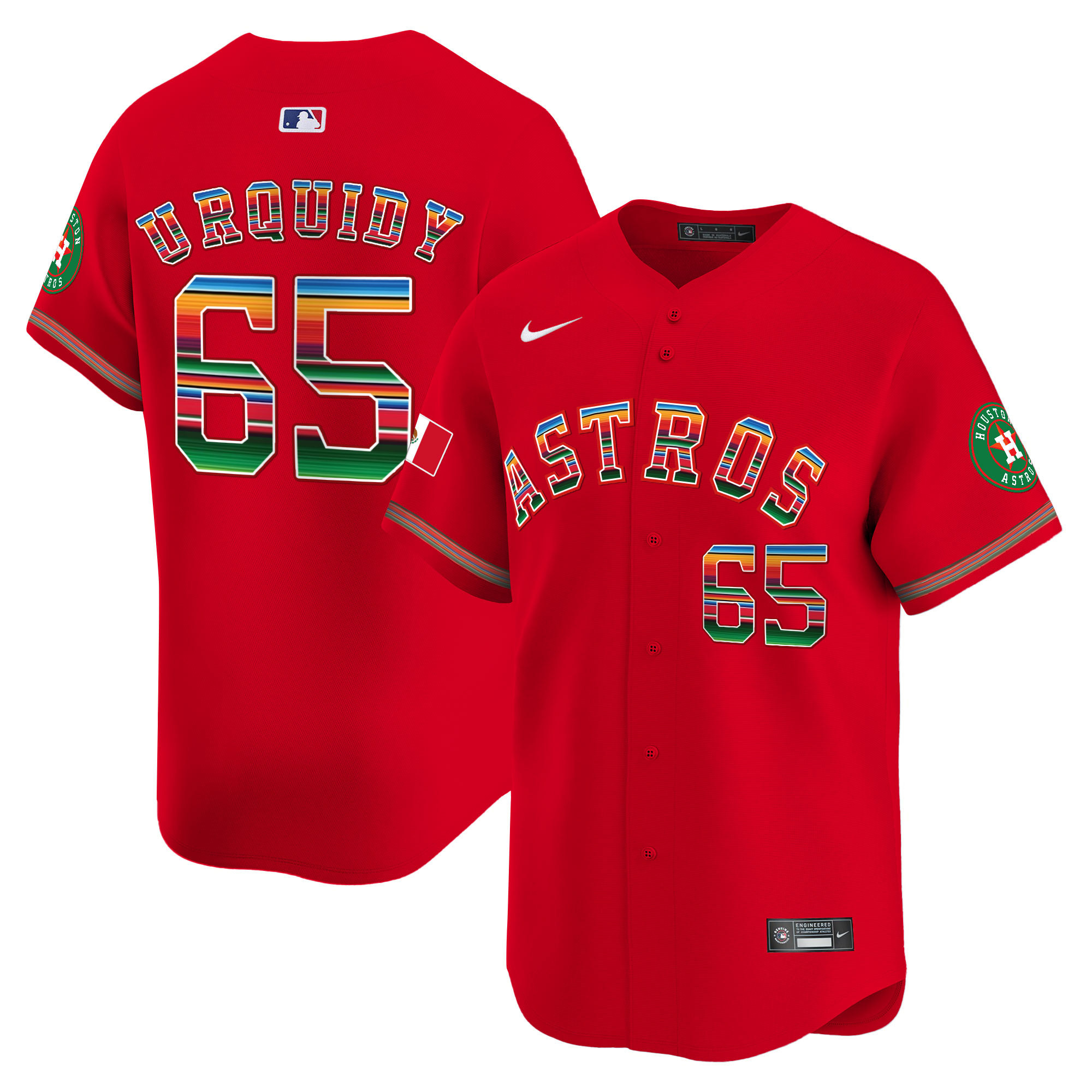 Jose Urquidy Men's Houston Astros Mexico Vapor Premier Limited Red Jersey - All Stitched