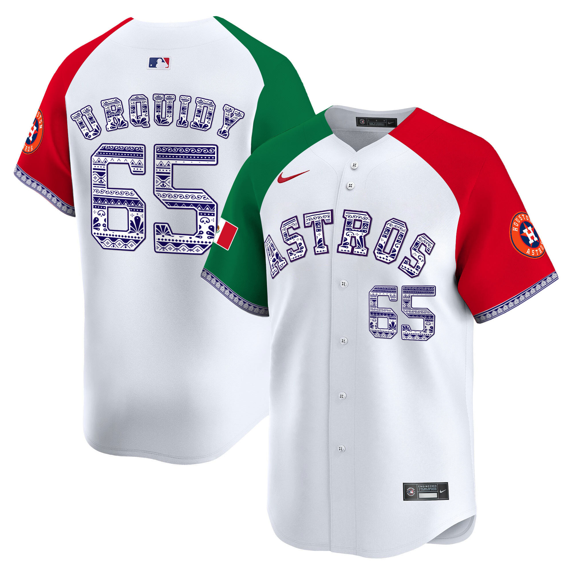 Jose Urquidy Men's Houston Astros Mexico Vapor Premier Limited V2 Alternate Jersey - All Stitched
