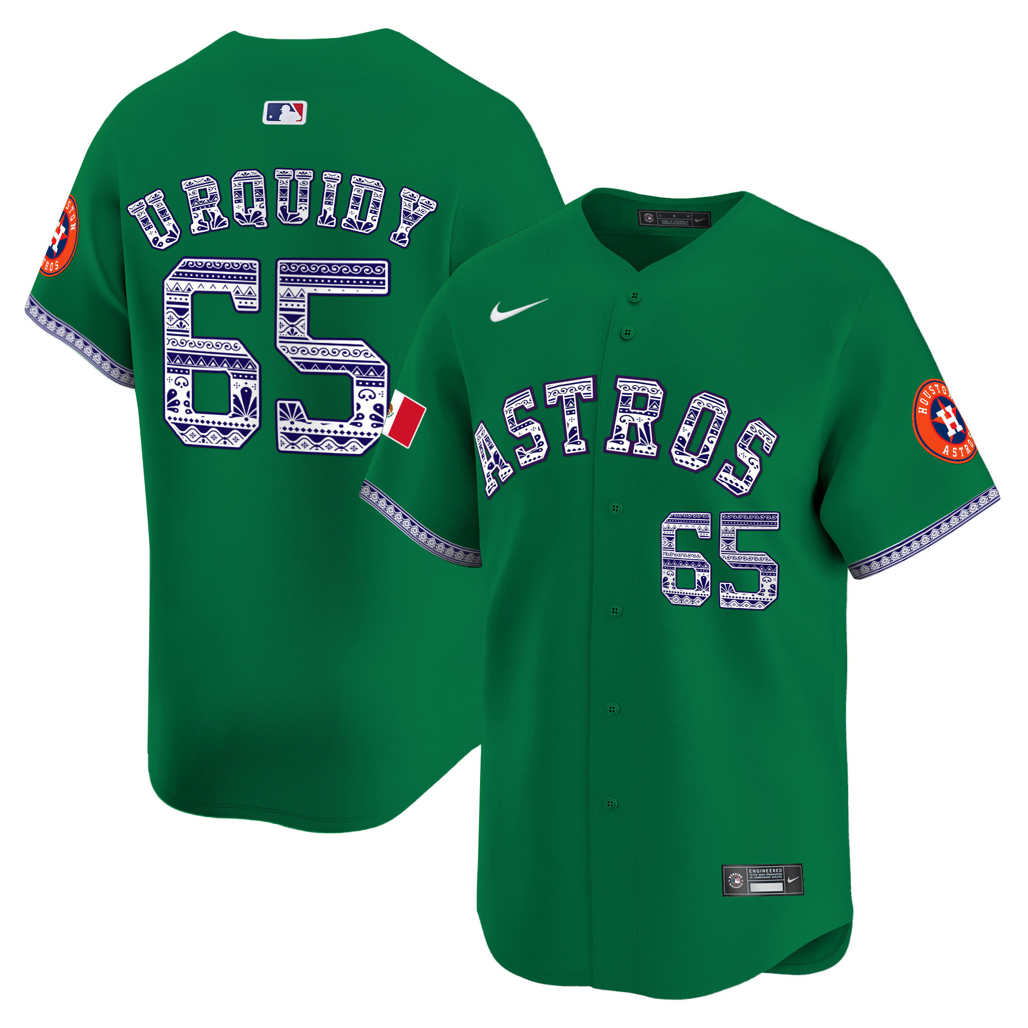 Jose Urquidy Men's Houston Astros Mexico Vapor Premier Limited V2 Green Jersey - All Stitched