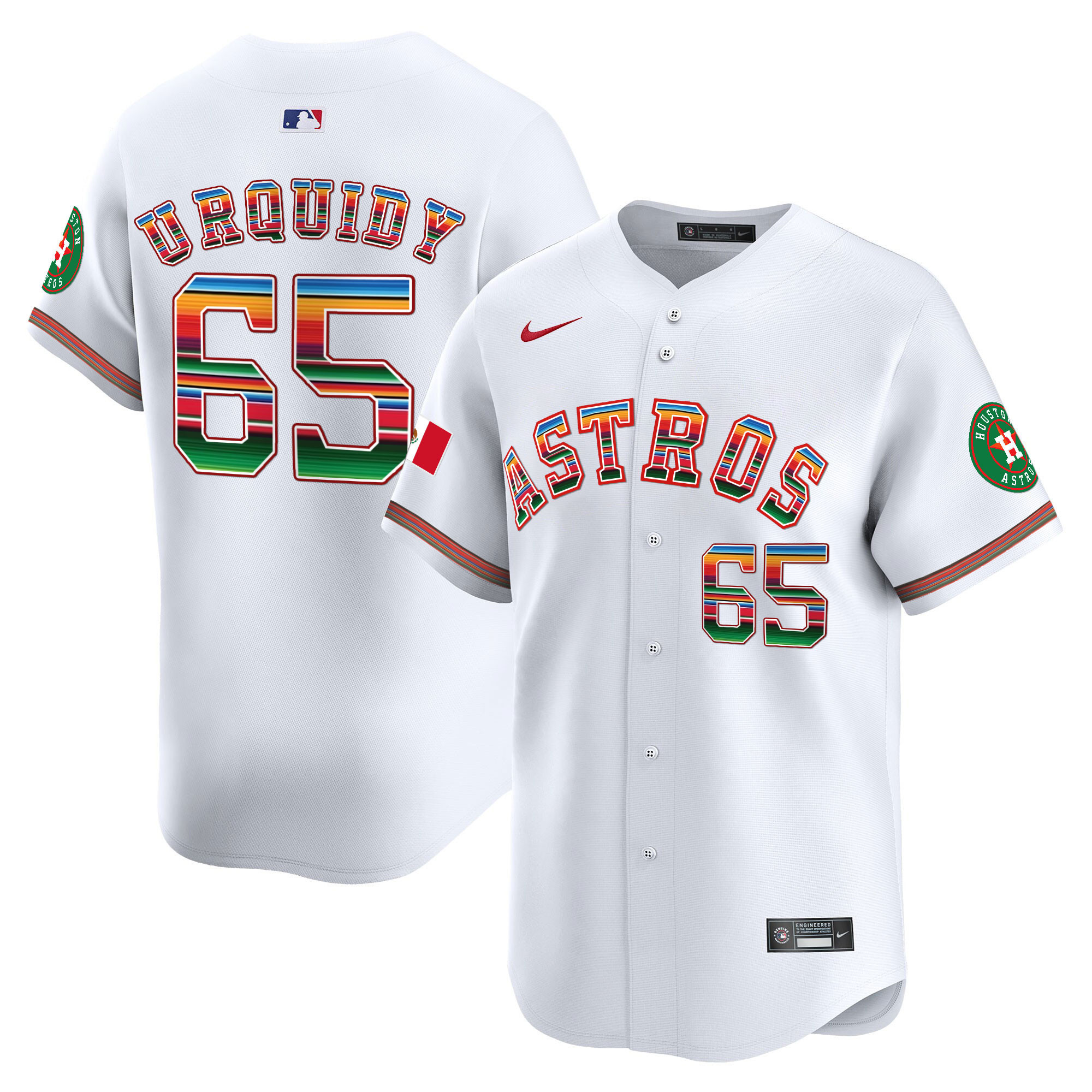 Jose Urquidy Men's Houston Astros Mexico Vapor Premier Limited White Jersey - All Stitched