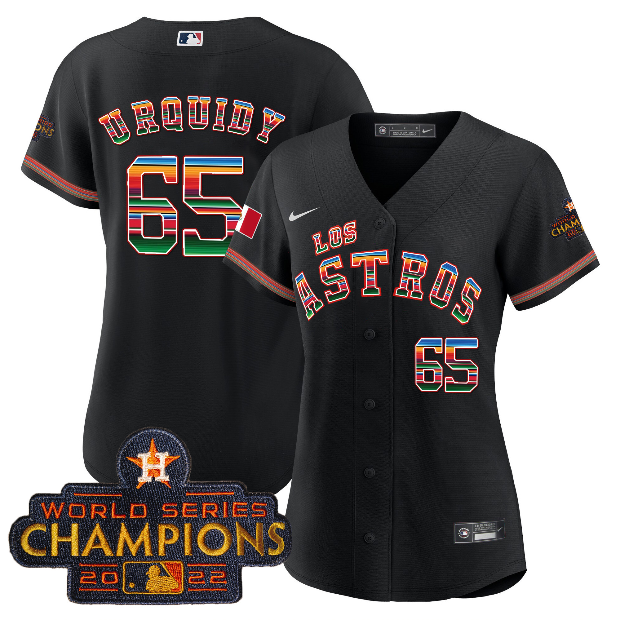 Jose Urquidy Women's Houston Astros Los Houston Astros Mexico Black Jersey - All Stitched