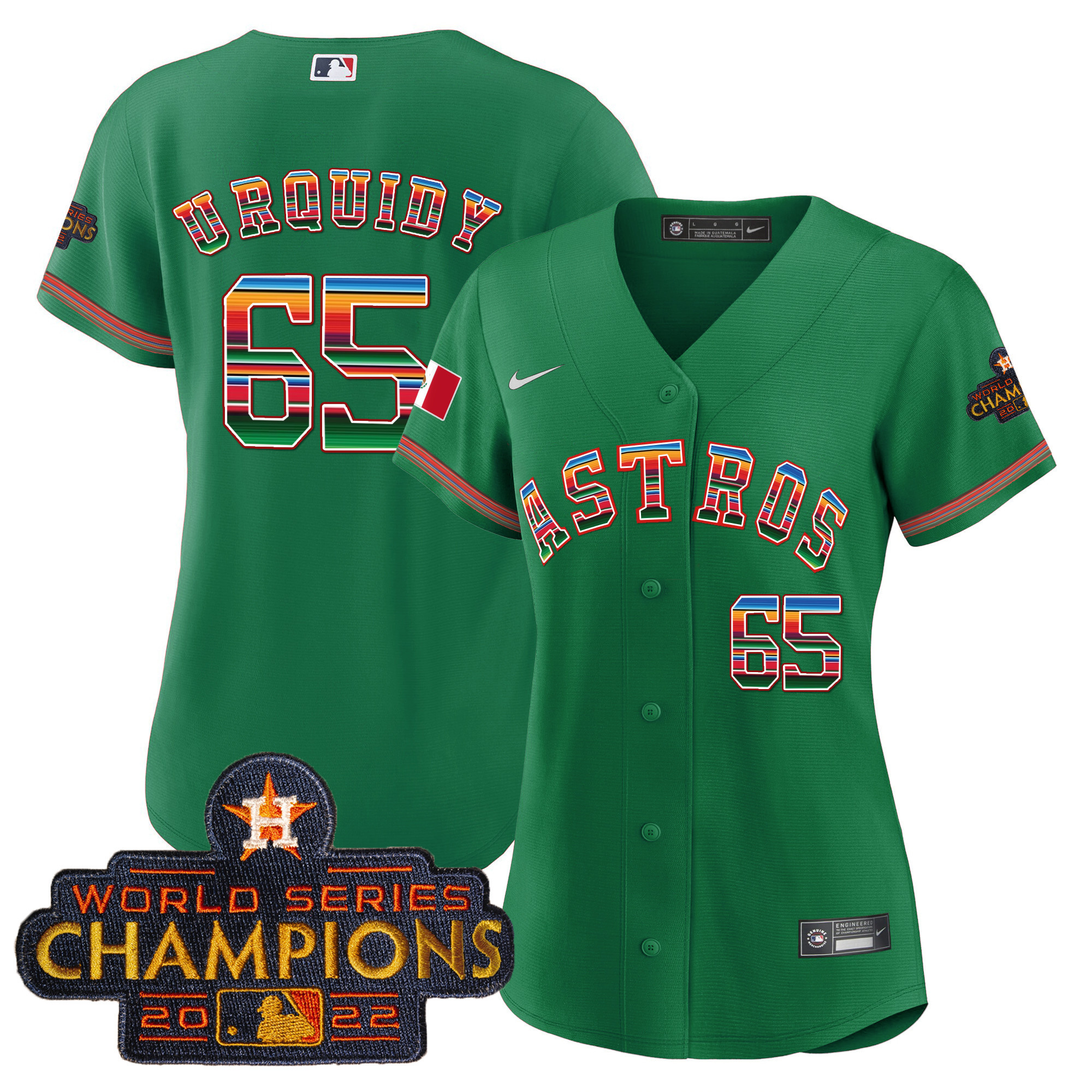 Jose Urquidy Women's Houston Astros Mexico Baseball Limited Green Jersey - All Stitched