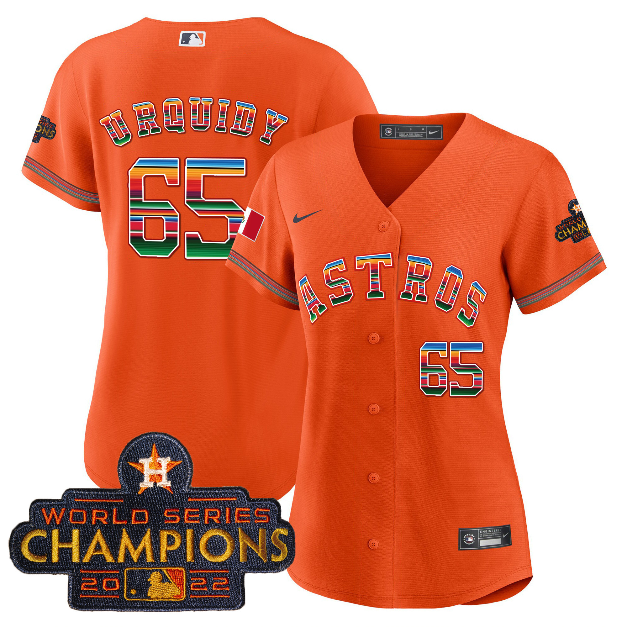 Jose Urquidy Women's Houston Astros Mexico Baseball Limited Orange Jersey - All Stitched