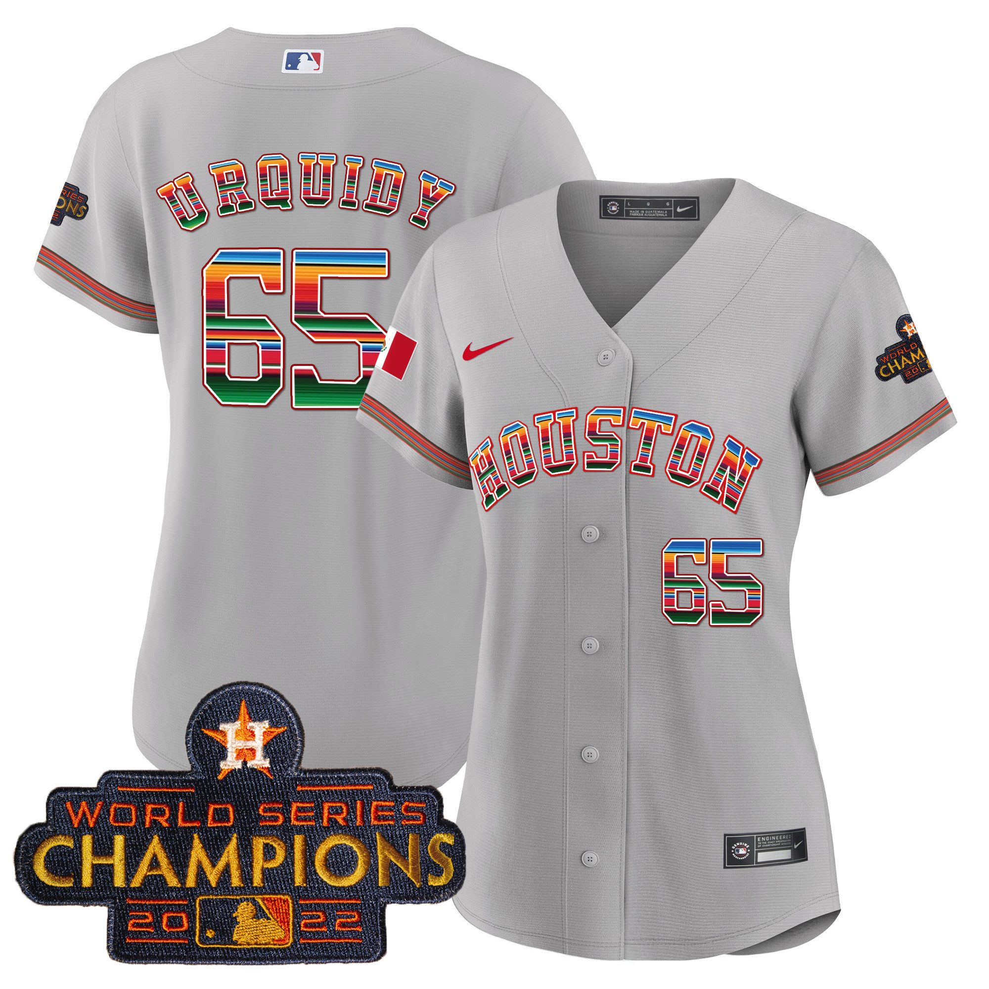 Jose Urquidy Women's Houston Astros Mexico Baseball Limited V2 Gray Jersey - All Stitched