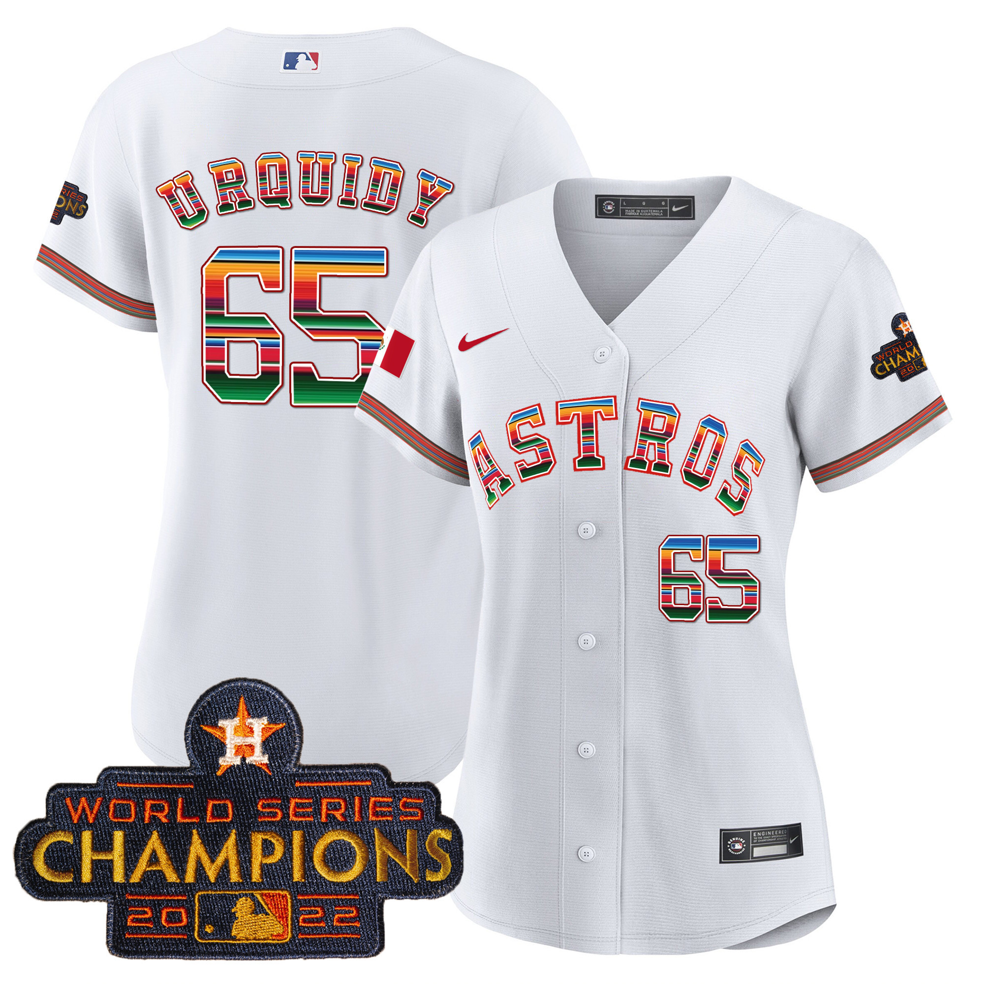 Jose Urquidy Women's Houston Astros Mexico Baseball Limited White Jersey - All Stitched