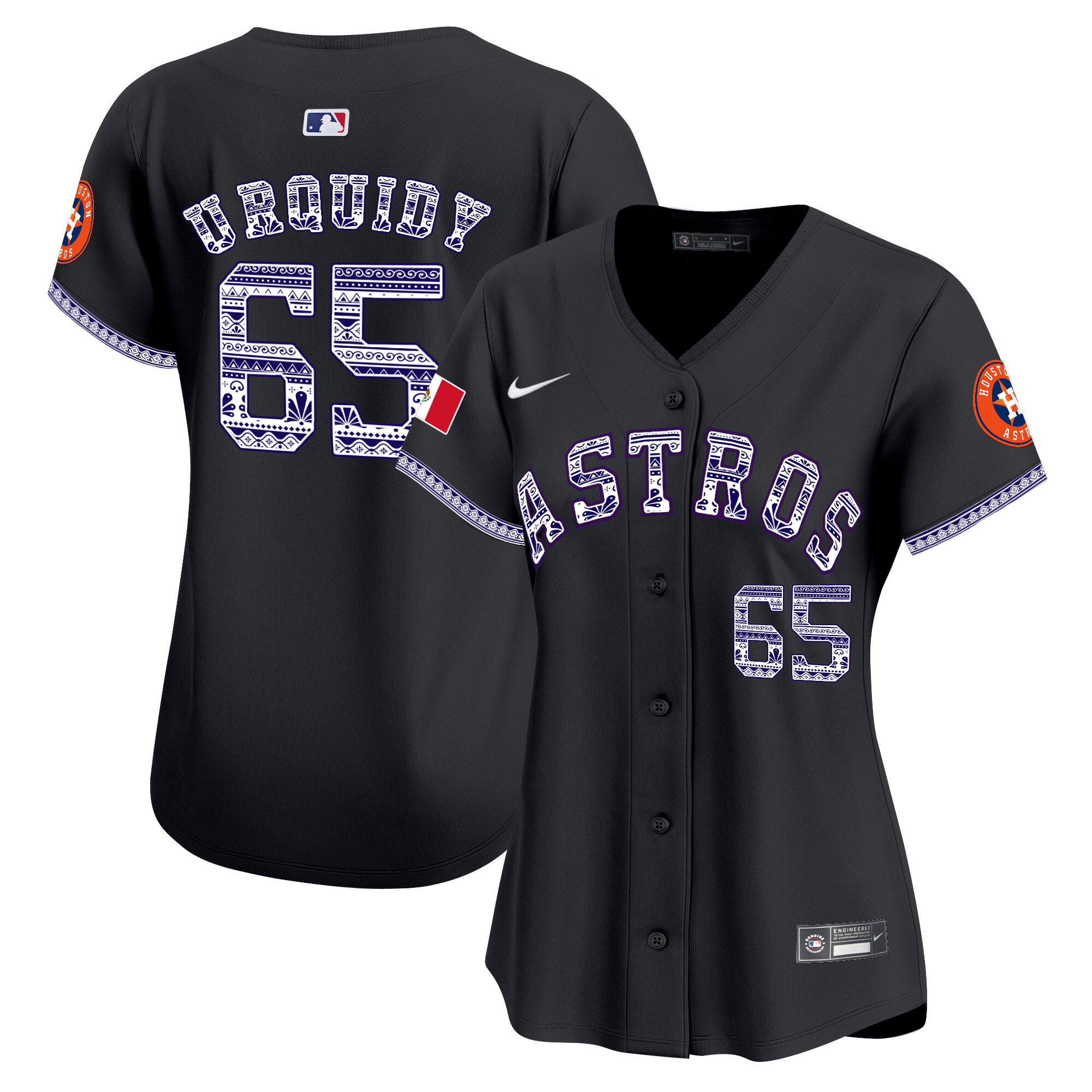 Jose Urquidy Women's Houston Astros Mexico Vapor Premier Limited V2 Black Jersey - All Stitched