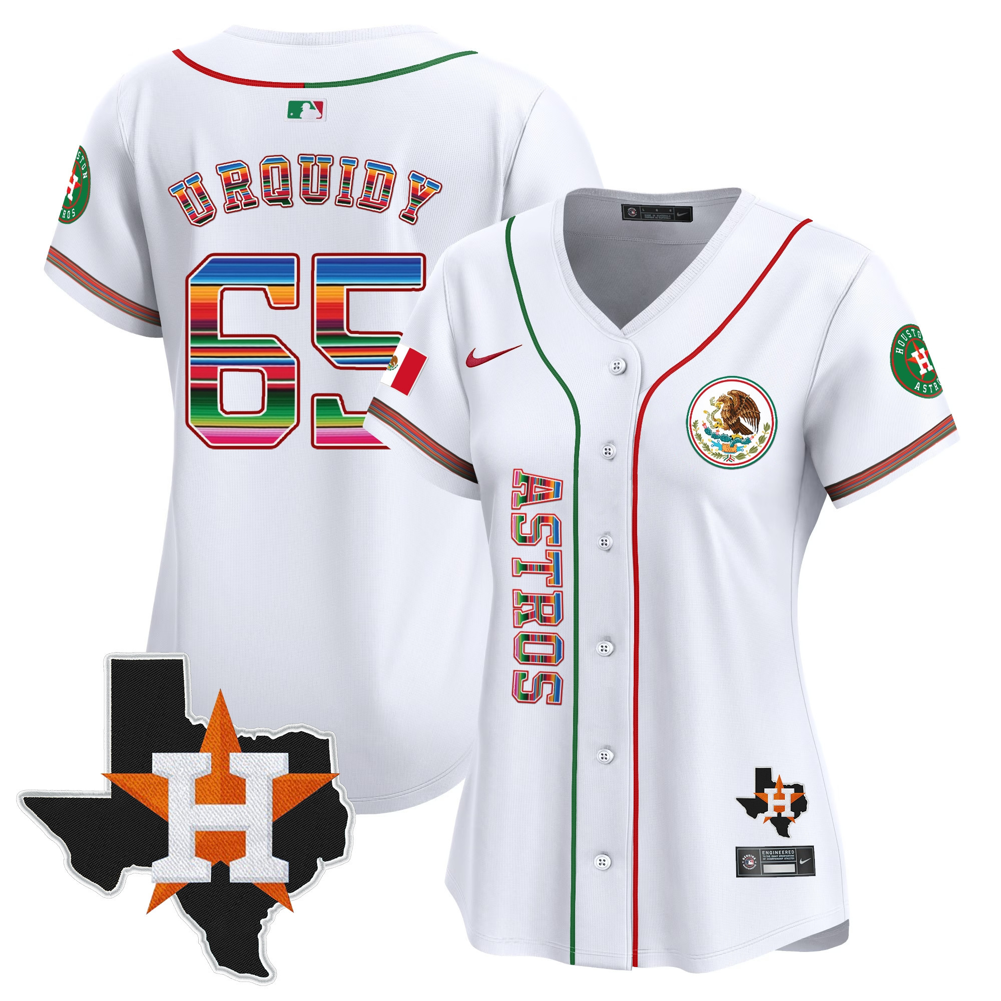 Jose Urquidy Women's Houston Astros Mexico Vapor Premier Limited V4 White Jersey - All Stitched
