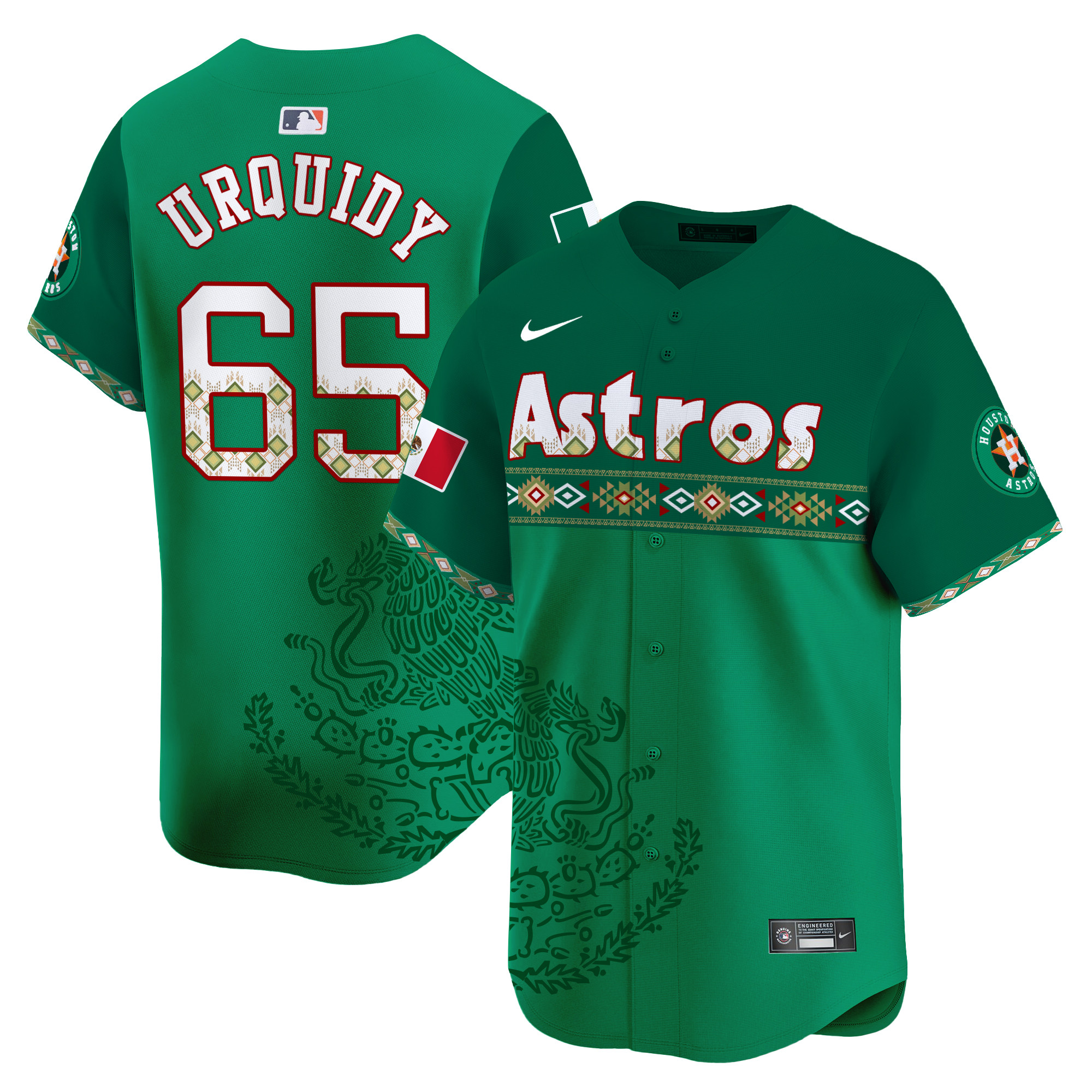 Jose UrquidyUnisex Houston Astros Mexico Vapor Premier Limited Green Jersey - Printed