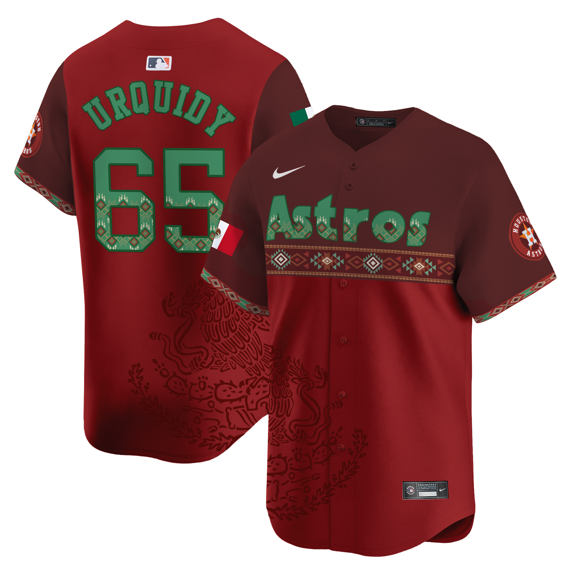 Jose UrquidyUnisex Houston Astros Mexico Vapor Premier Limited Red Jersey - Printed