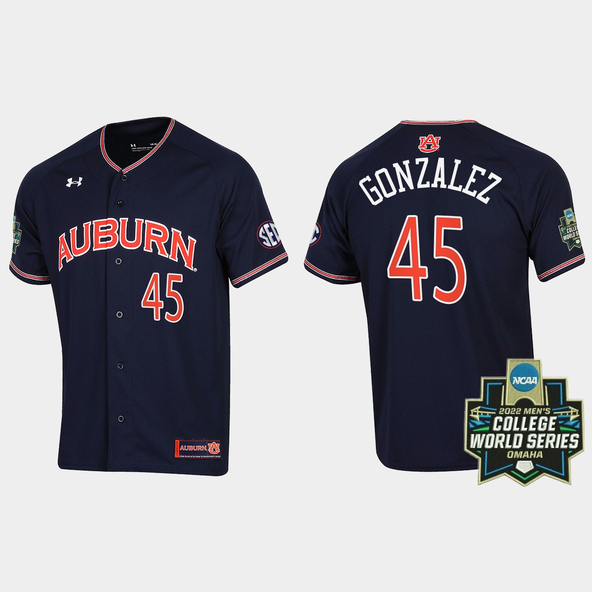 Joseph Gonzalez Auburn Tigers 2022 World Series Jersey - Navy