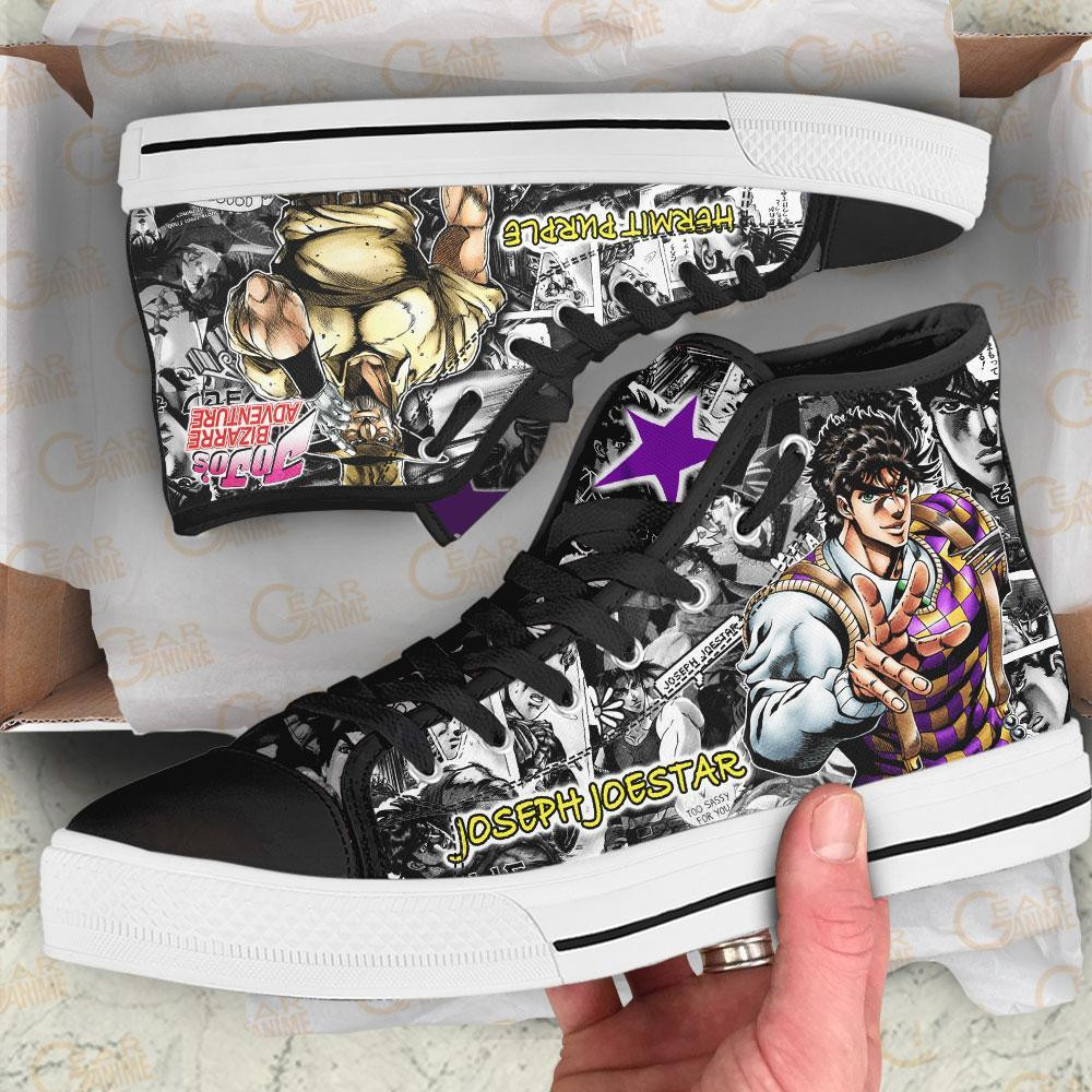 Joseph Joestar High Top Shoes Custom Manga Anime Jojo’s Birraze Adventure Sneakers