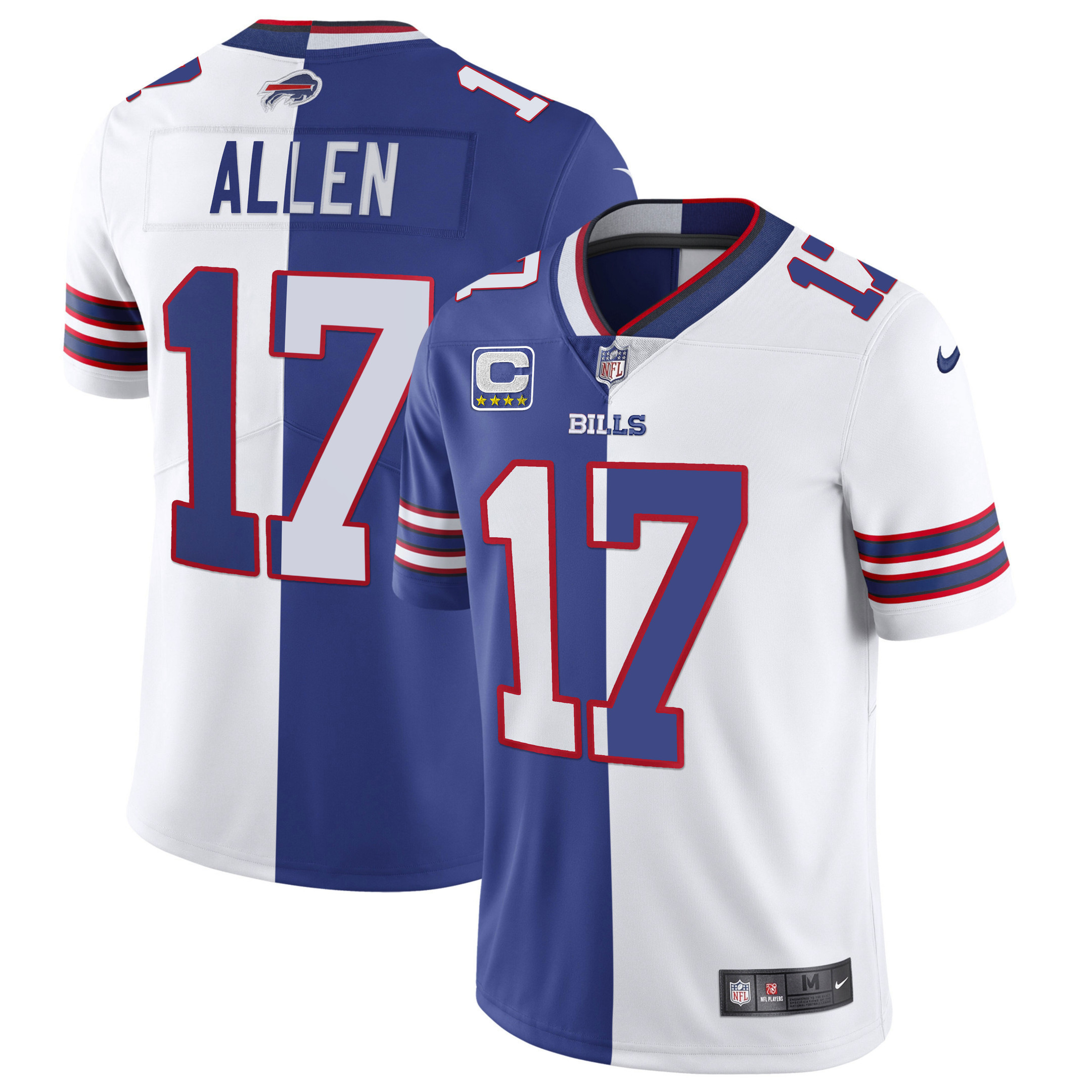 Josh Allen Buffalo Bills Split Split Royal White Jersey - All Stitched 