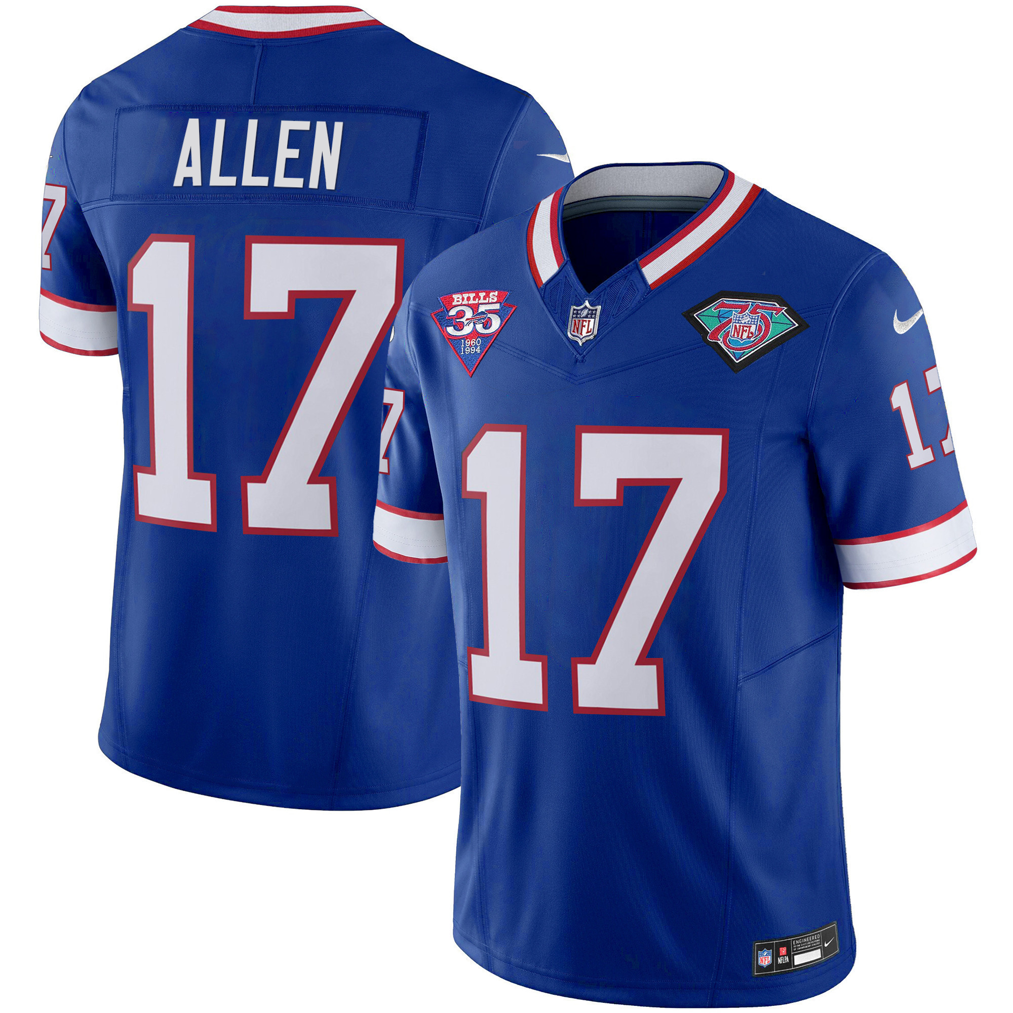 Josh Allen Men's Buffalo Bills 1994 Throwback Vapor Royal Jersey - All Stitched 