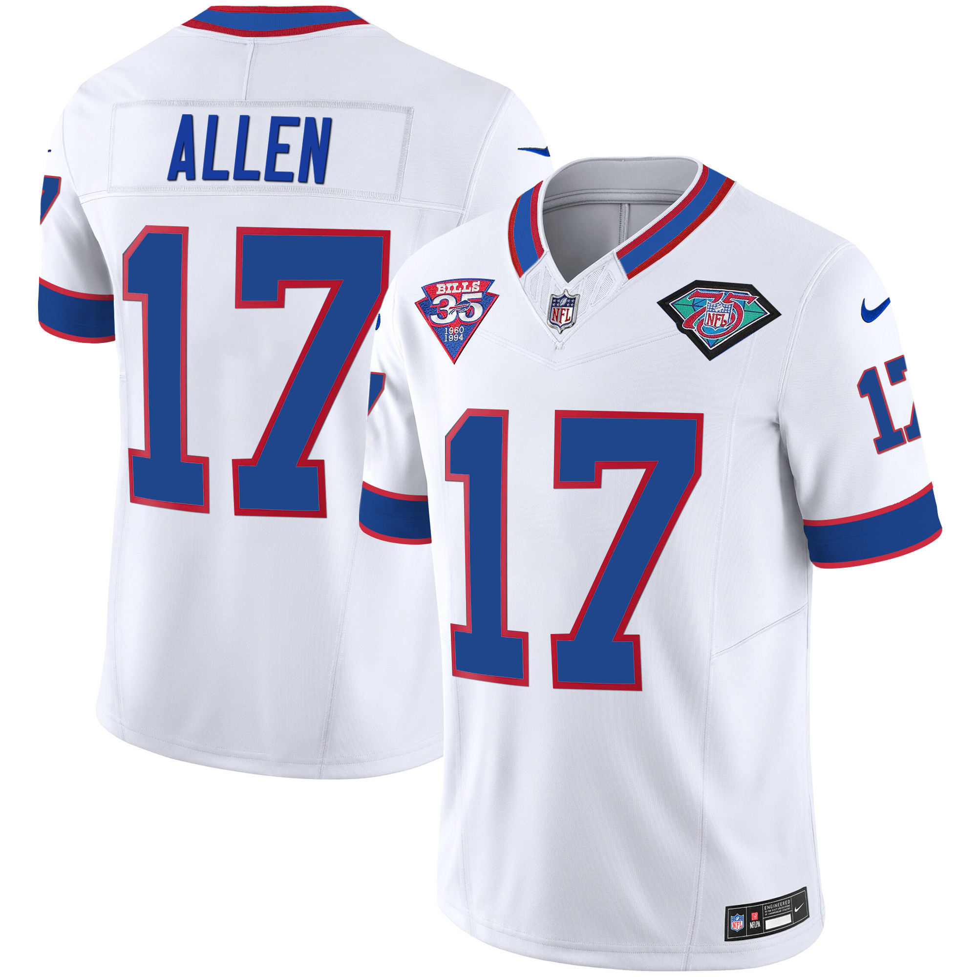 Josh Allen Men's Buffalo Bills 1994 Throwback Vapor White Jersey - All Stitched 