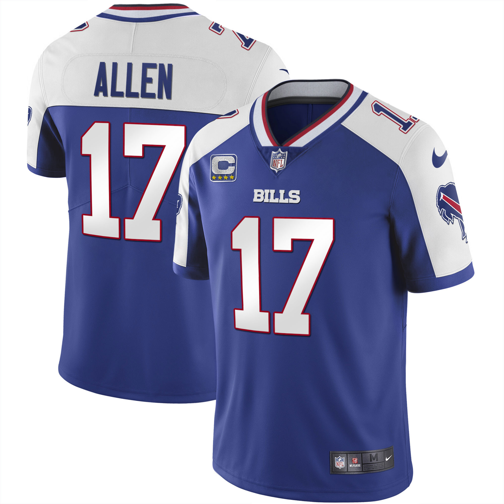 Josh Allen Men's Buffalo Bills Alternate Vapor Black Gold & Black Inverted Limited Royal White Jersey - All Stitched 