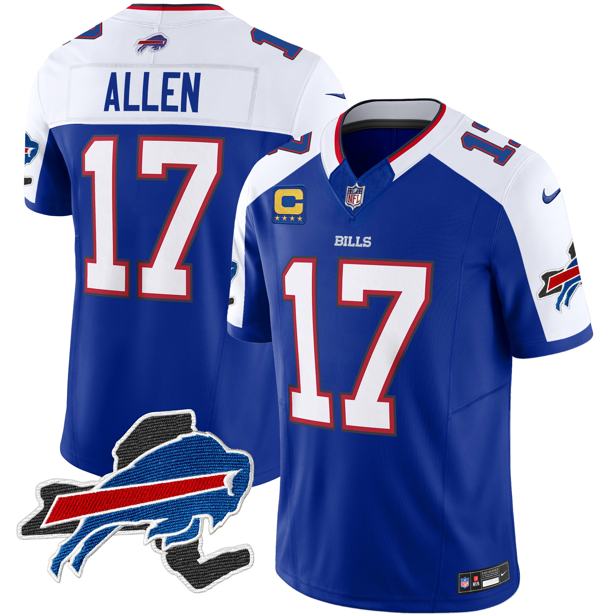 Josh Allen Men's Buffalo Bills New York Patch Vapor Limited Royal Alternate Jersey - All Stitched 