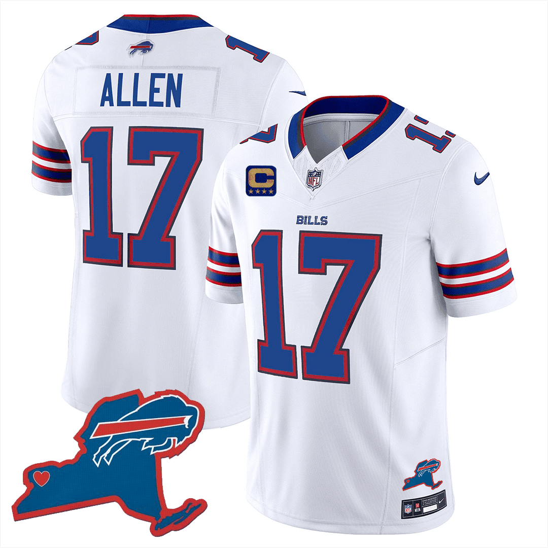 Josh Allen Men's Buffalo Bills New York Patch Vapor Limited White Jersey - All Stitched 