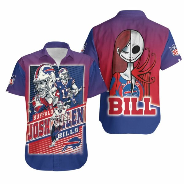 Josh Allen Mvp Champions Jack Skellington Sally Buffalo Bills For Bills Fans Hawaiian Shirt