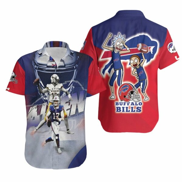 Josh Allen Pro Bowl Captain Rick And Morty Buffalo Bills For Bills Fans Hawaiian Shirt