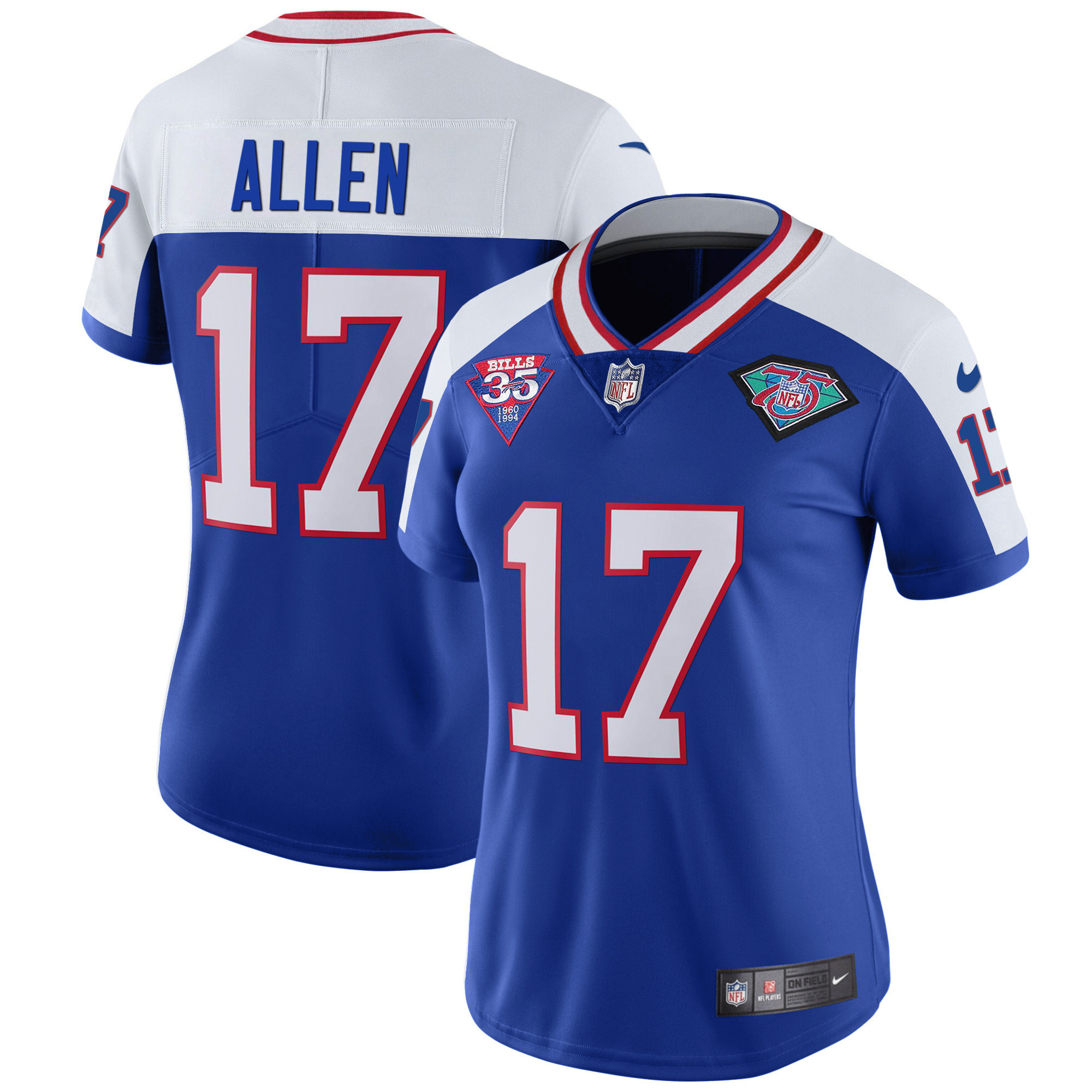 Josh Allen Women's Buffalo Bills 1994 Throwback Vapor Alternate Jersey - All Stitched 