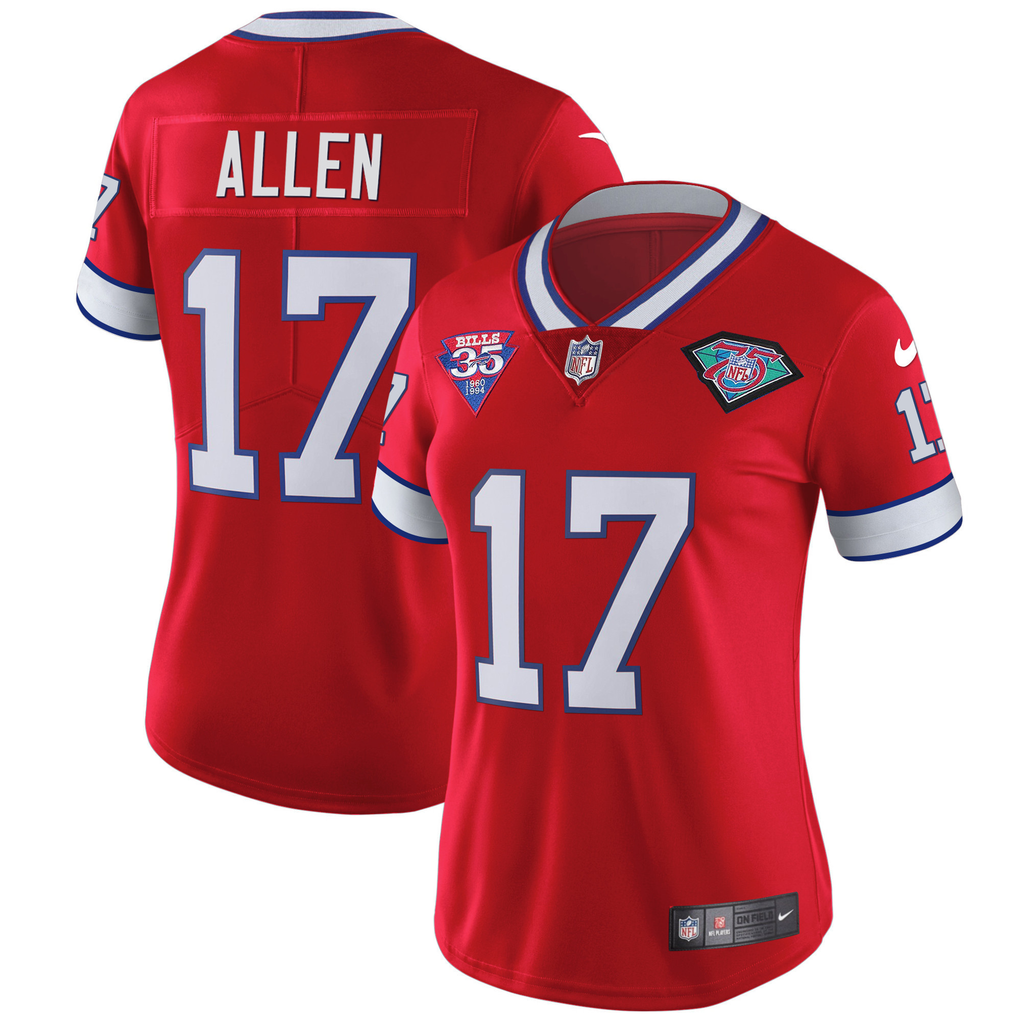 Josh Allen Women's Buffalo Bills 1994 Throwback Vapor Red Jersey - All Stitched 