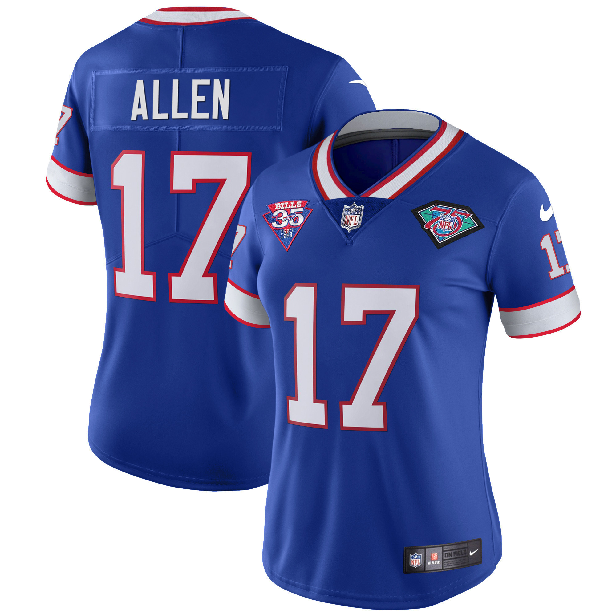 Josh Allen Women's Buffalo Bills 1994 Throwback Vapor Royal Jersey - All Stitched 