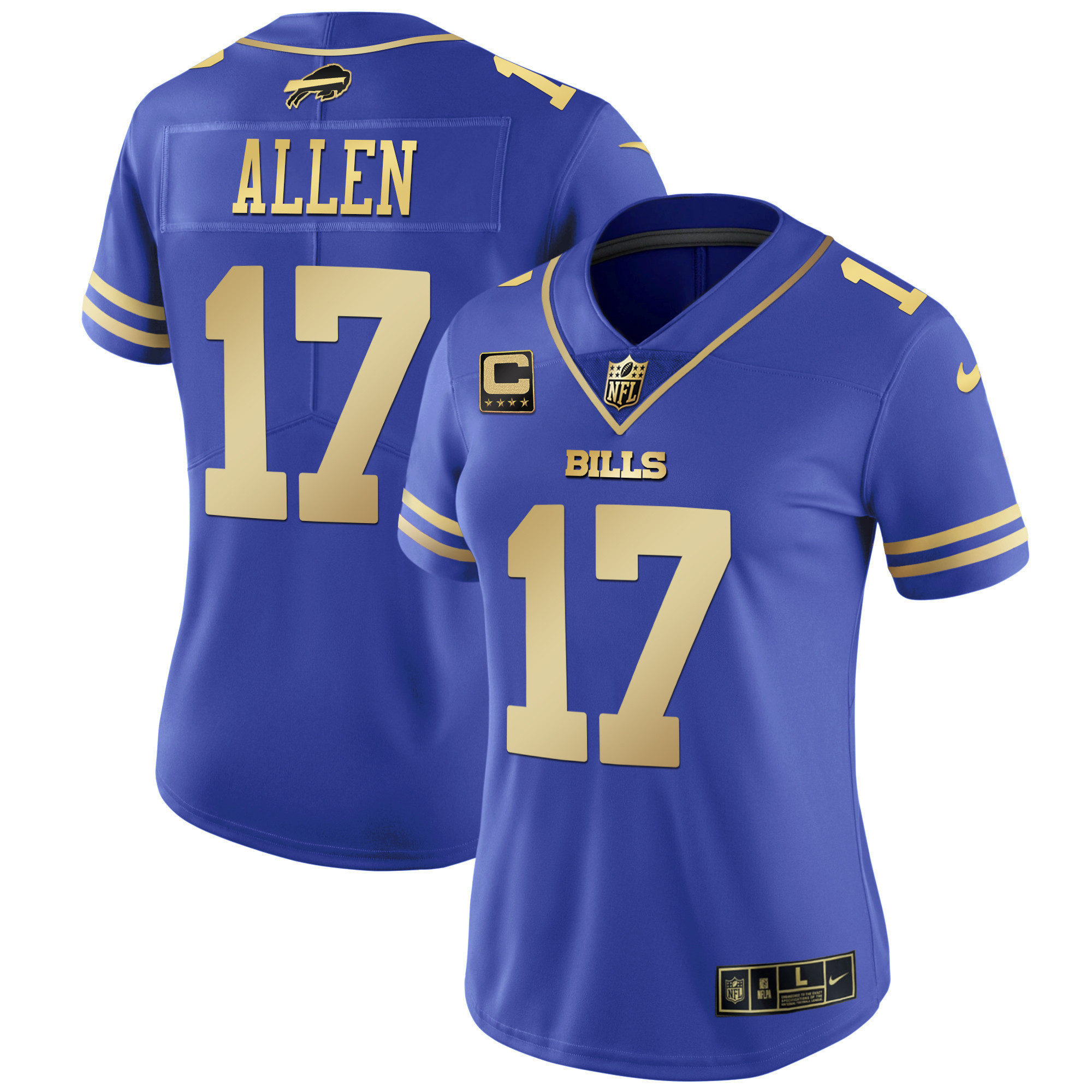 Josh Allen Women's Buffalo Bills Black Red Vapor Royal Gold Jersey - All Stitched 