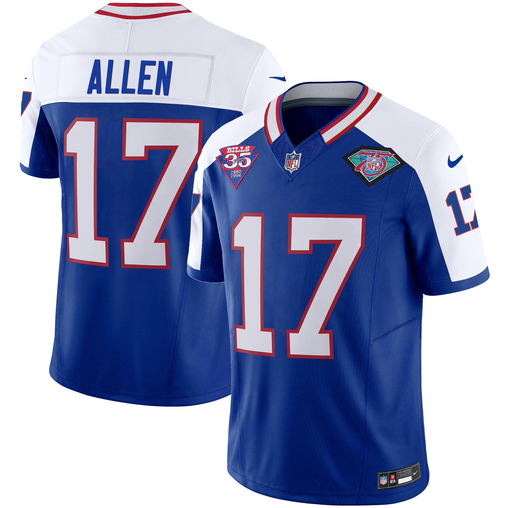 Josh Allen Youth's Buffalo Bills 1994 Throwback Vapor Alternate Jersey - All Stitched 