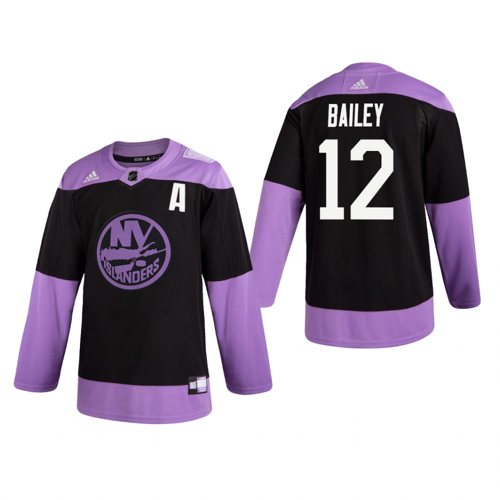 Josh Bailey #12 New York Islanders 2019  Fights Cancer Black Practice Jersey