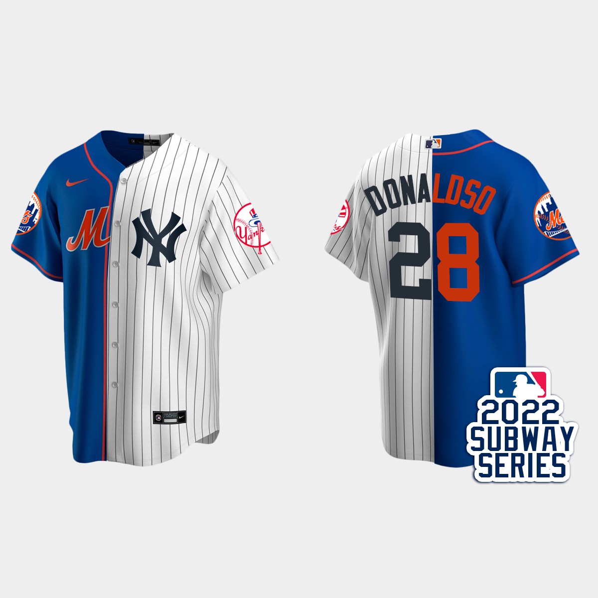 Josh Donaldson New York Yankees 2022 Subway Series Split Jersey - Royal White