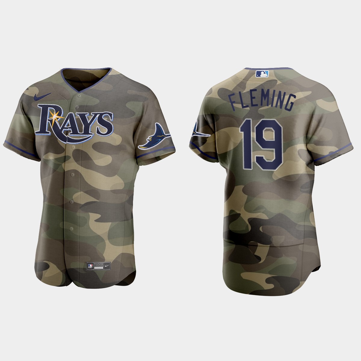 Josh Fleming Tampa Bay Rays 2021 National Armed Forces Day Jersey - Camo