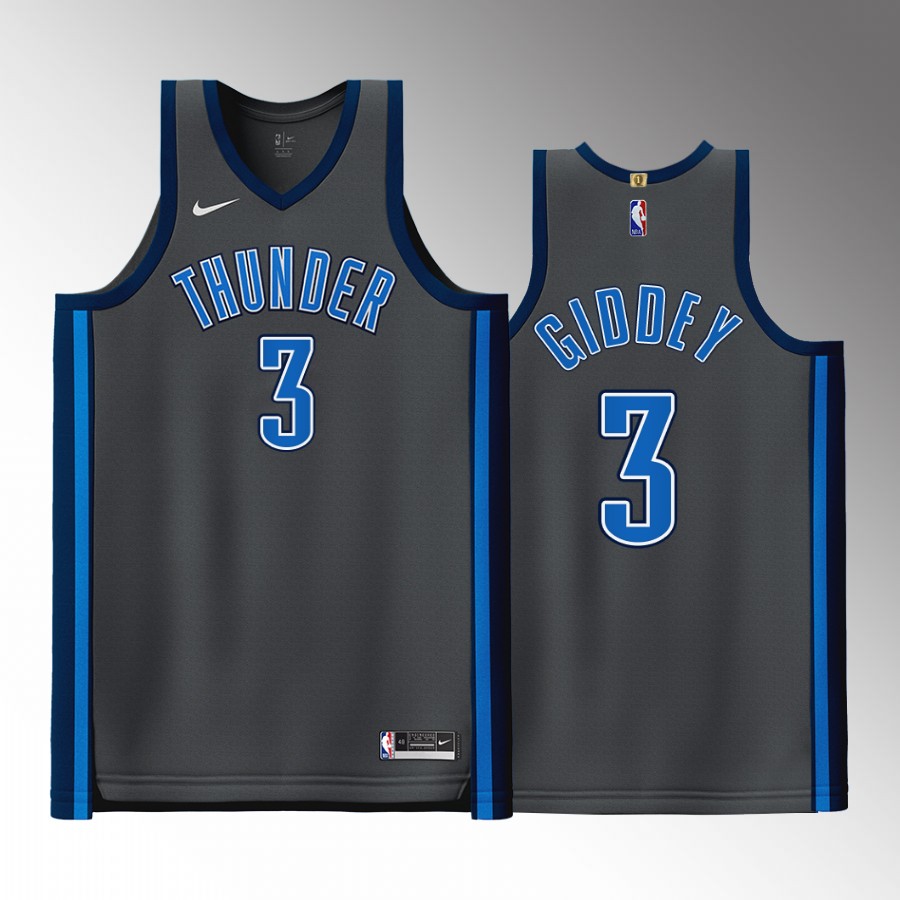 Josh Giddey 2022-23 Thunder #3 City Edition Jersey Black