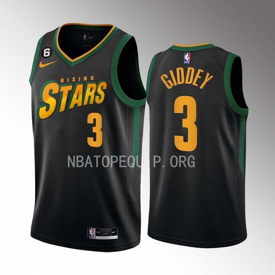 Josh Giddey 2023 NBA Rising Stars Jersey Oklahoma City Thunder #3 Black Men's Uniform