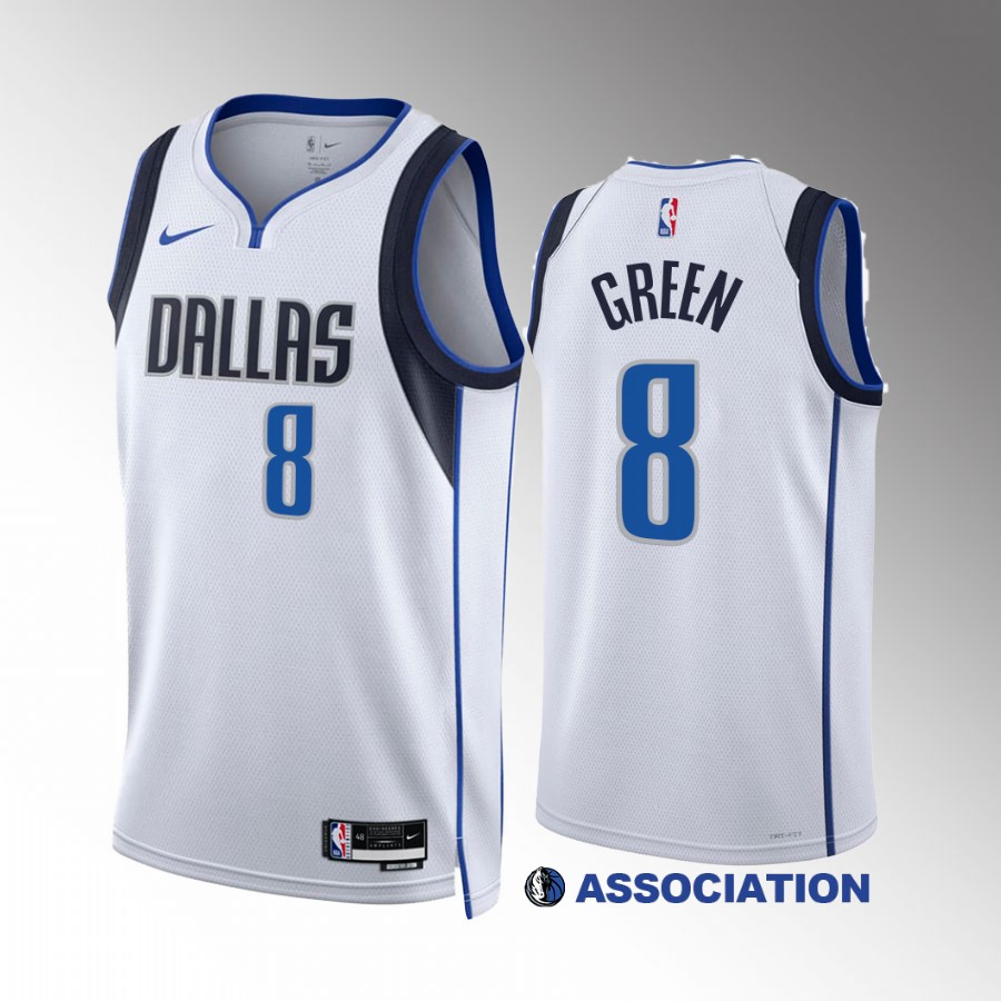 Josh Green 2022-23 Dallas Mavericks White #8 Association Edition Jersey Swingman