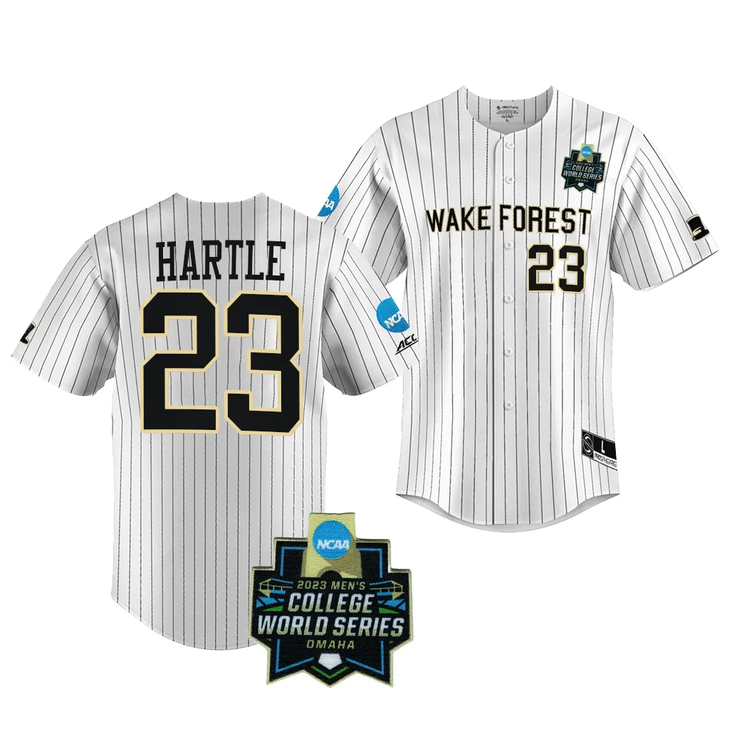 Josh Hartle Wake Forest Demon Deacons #23 White 2023 College World Series NCAA Jersey