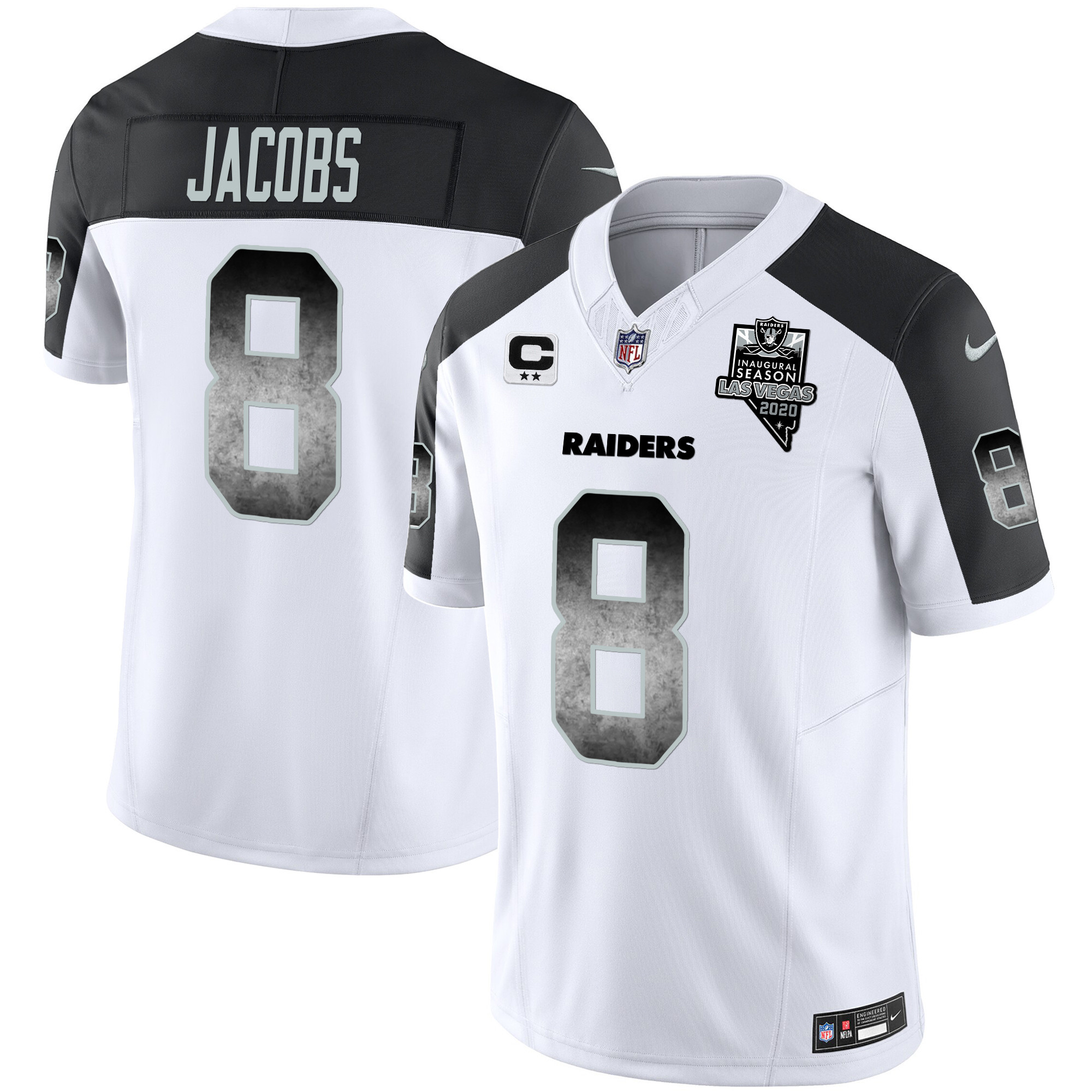 Josh Jacobs Men's Las Vegas Raiders Arch Smoke Vapor Inverted Jersey - All Stitched 