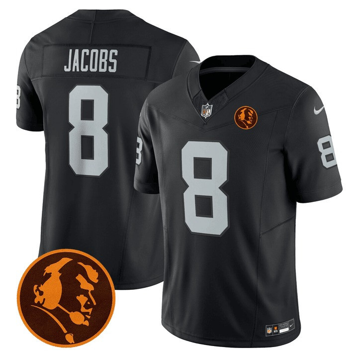 Josh Jacobs Men's Las Vegas Raiders John Madden Honoring Patch Vapor Black Jersey - All Stitched 