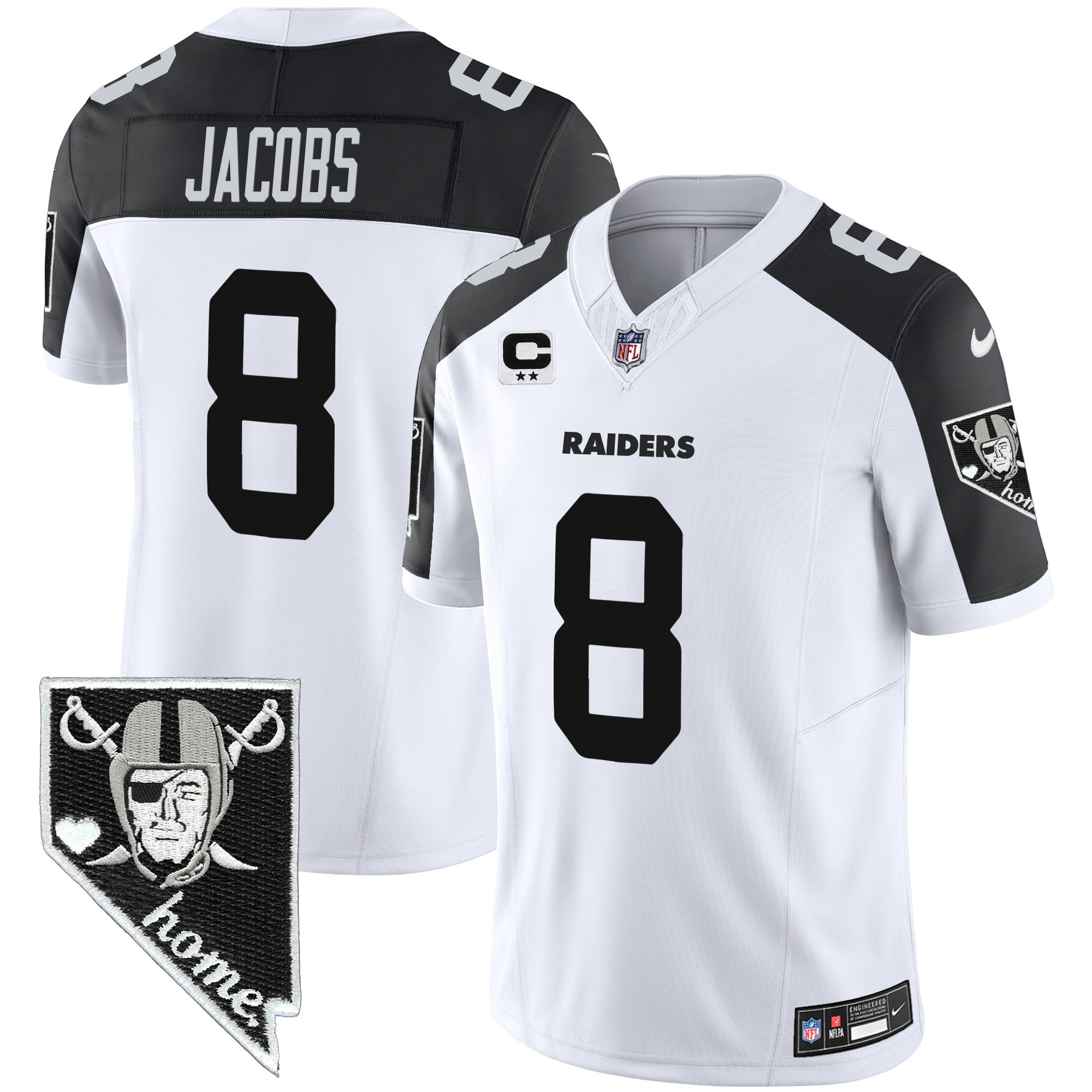 Josh Jacobs Men's Las Vegas Raiders Nevada Home Patch Vapor Inverted Jersey - All Stitched 