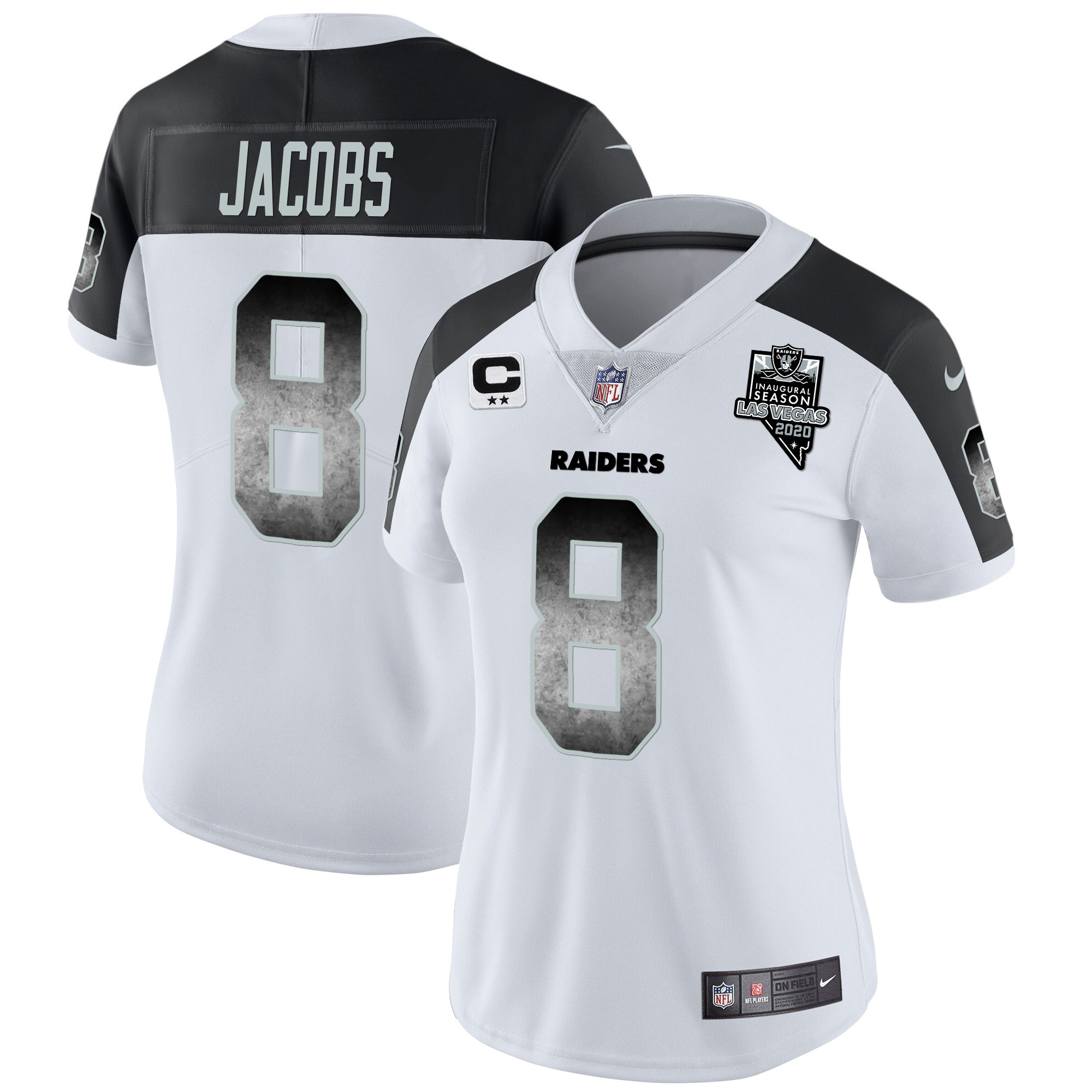 Josh Jacobs Women's Las Vegas Raiders Arch Smoke Vapor Inverted Jersey - All Stitched 