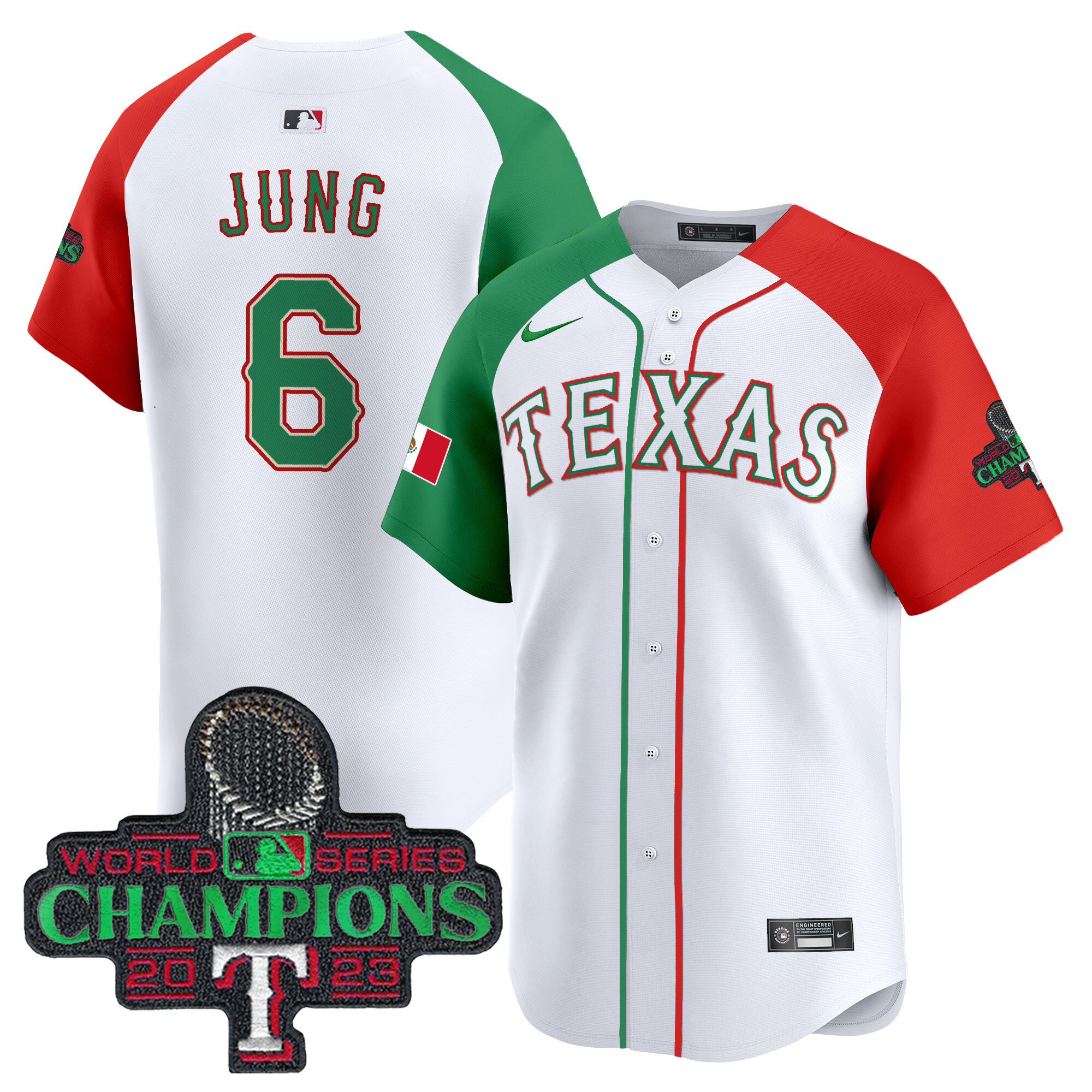Josh Jung Men's Texas Rangers Mexico Champions Patch Vapor Premier Limited Alternate Jersey - All Stitched