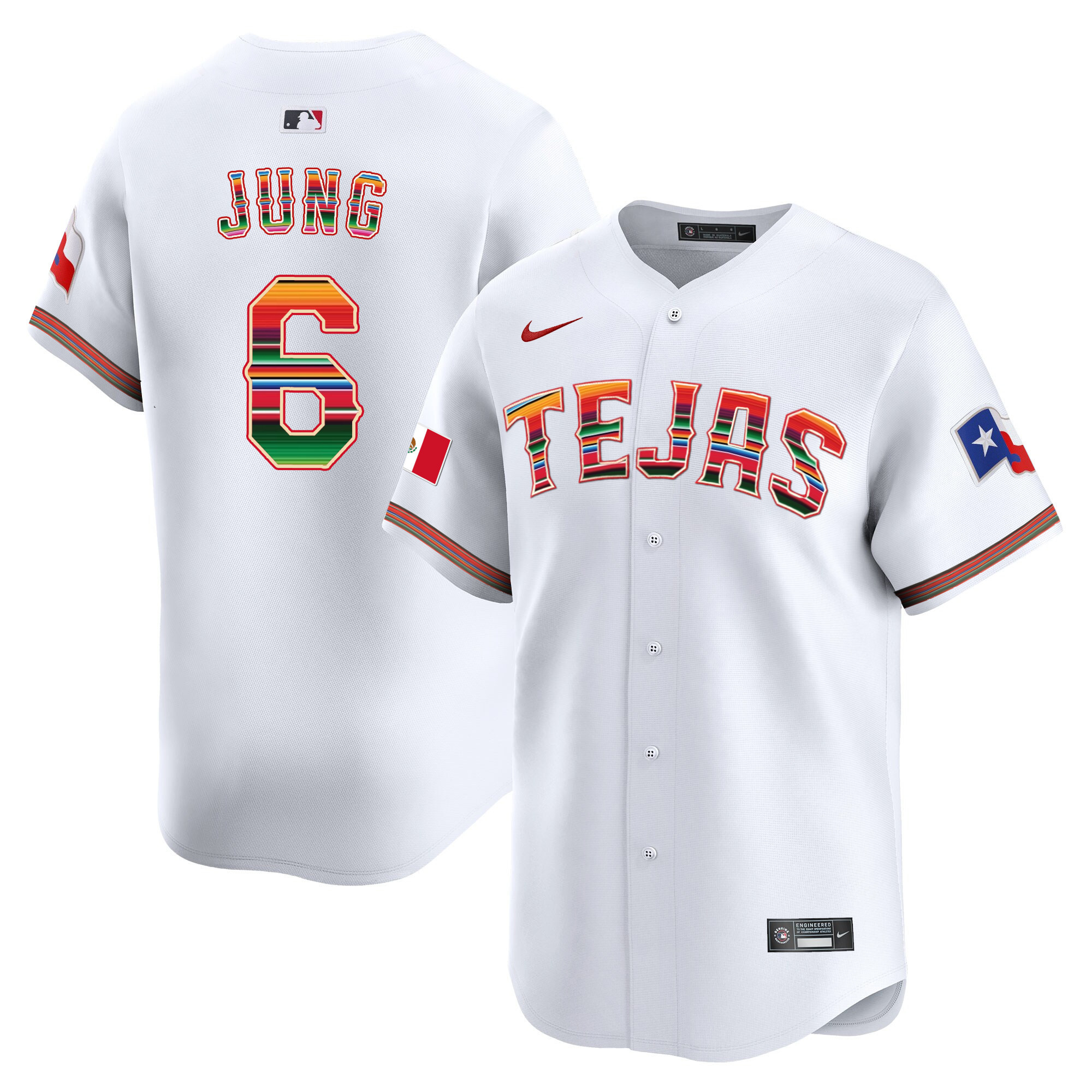 Josh Jung Men's Texas Rangers Mexico Vapor Premier Limited V2 White Jersey - All Stitched