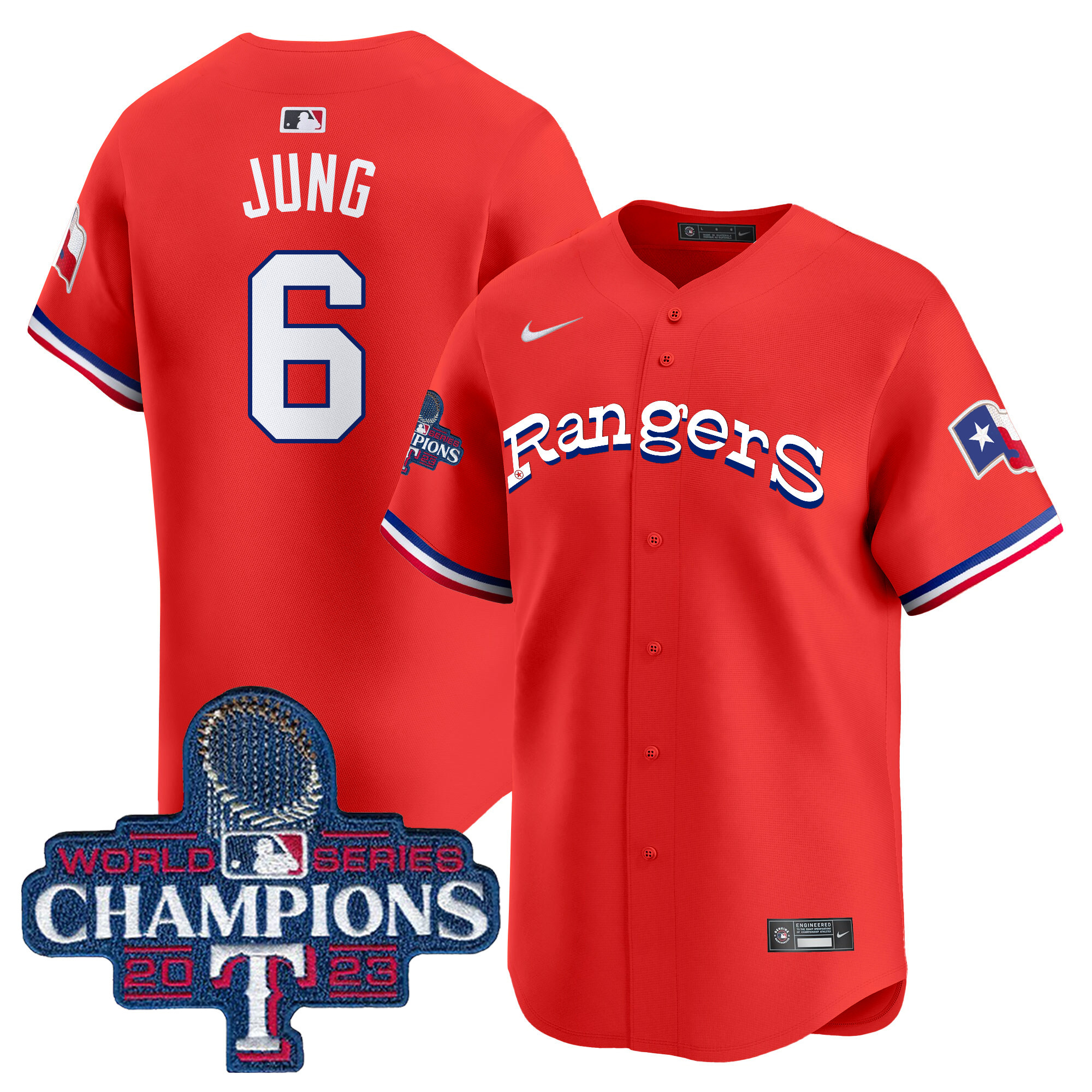 Josh Jung Men's Texas Rangers Throwback 1972 Vapor Premier Limited Red Jersey - All Stitched