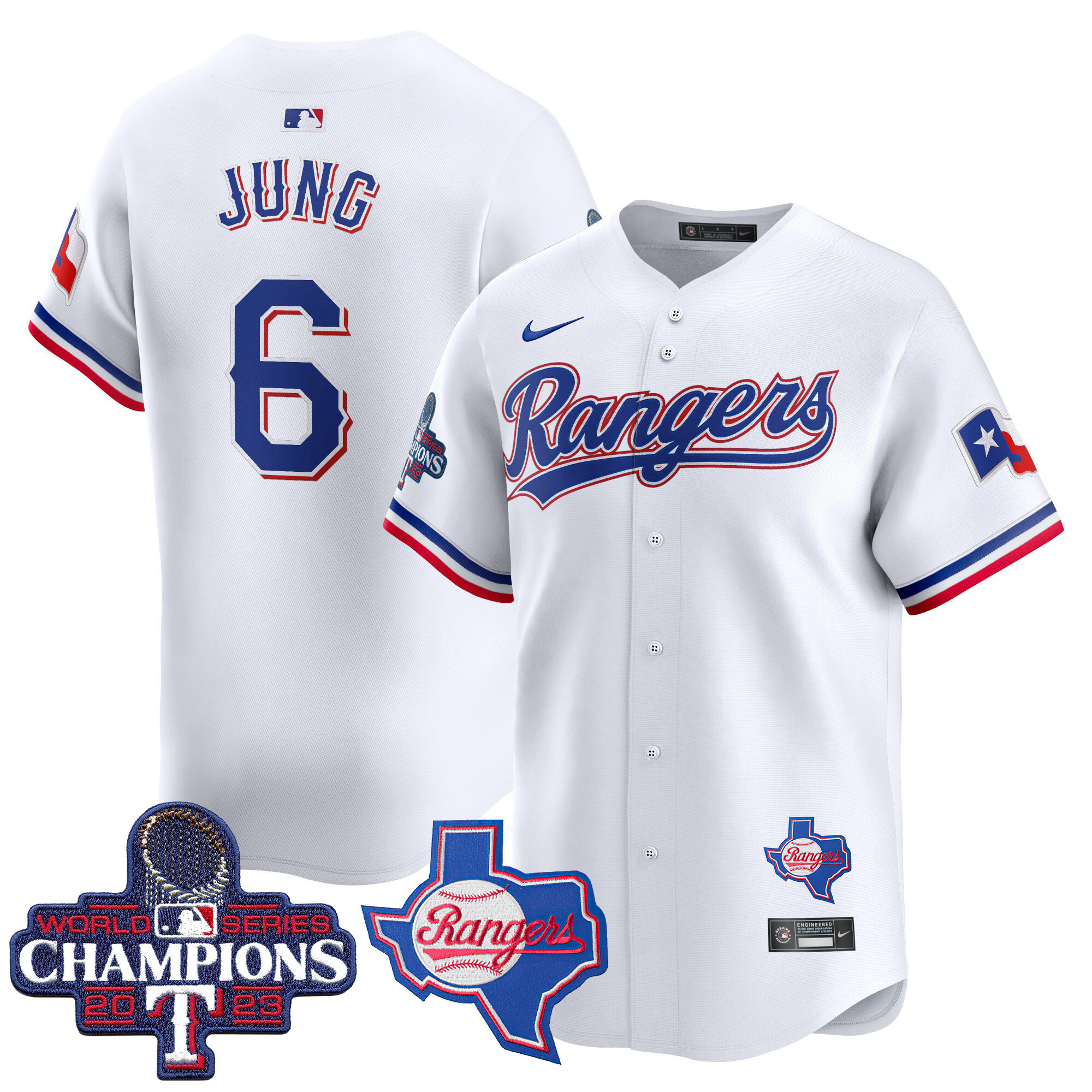 Josh Jung Men's Texas Rangers World Series Champions Vapor Premier Limited V2 White Jersey - All Stitched