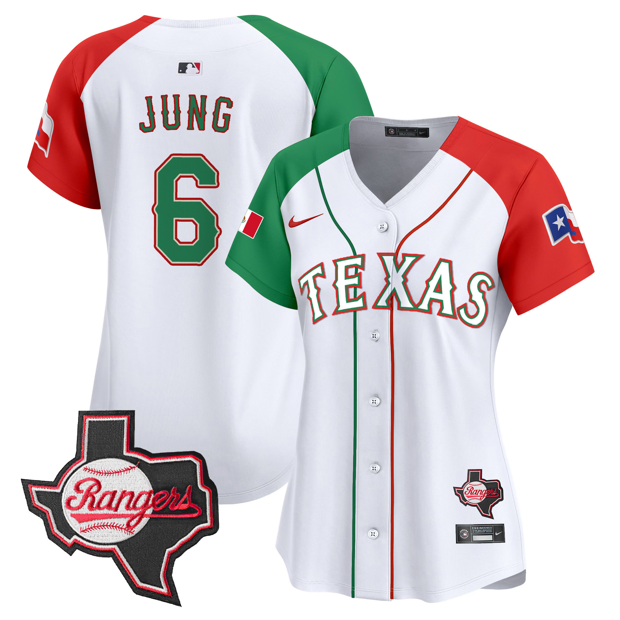 Josh Jung Women's Texas Rangers Mexico Texas Patch Vapor Premier Limited Alternate Jersey - All Stitched