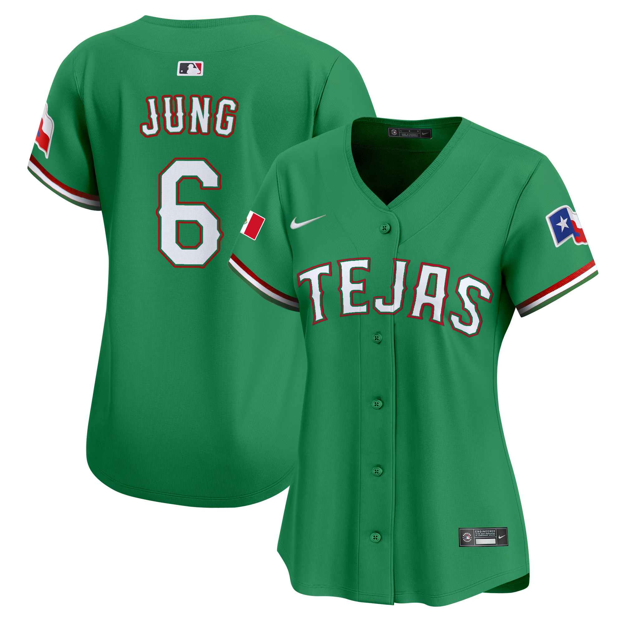 Josh Jung Women's Texas Rangers Mexico Vapor Premier Limited Green Jersey - All Stitched