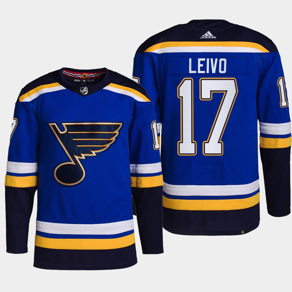 Josh Leivo 17 St. Louis Blues 2022-23 Primegreen Home Royal Stitched Jersey