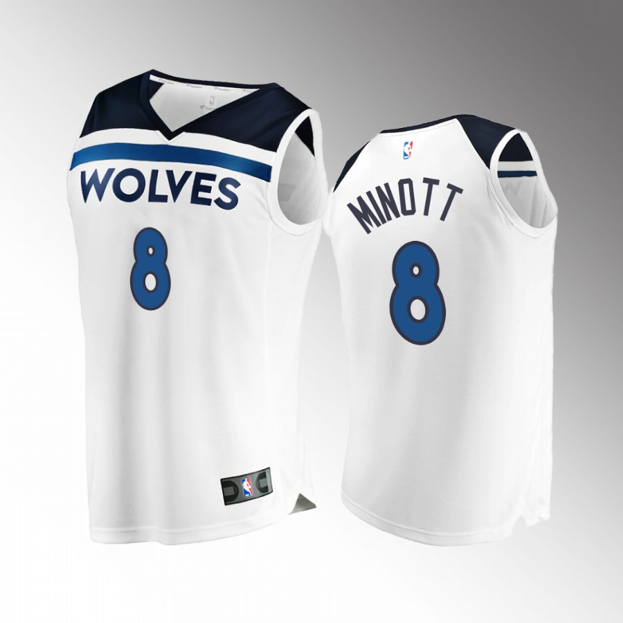 Josh Minott Timberwolves #8 White Jersey Fast Break 2022-23 Association Edition